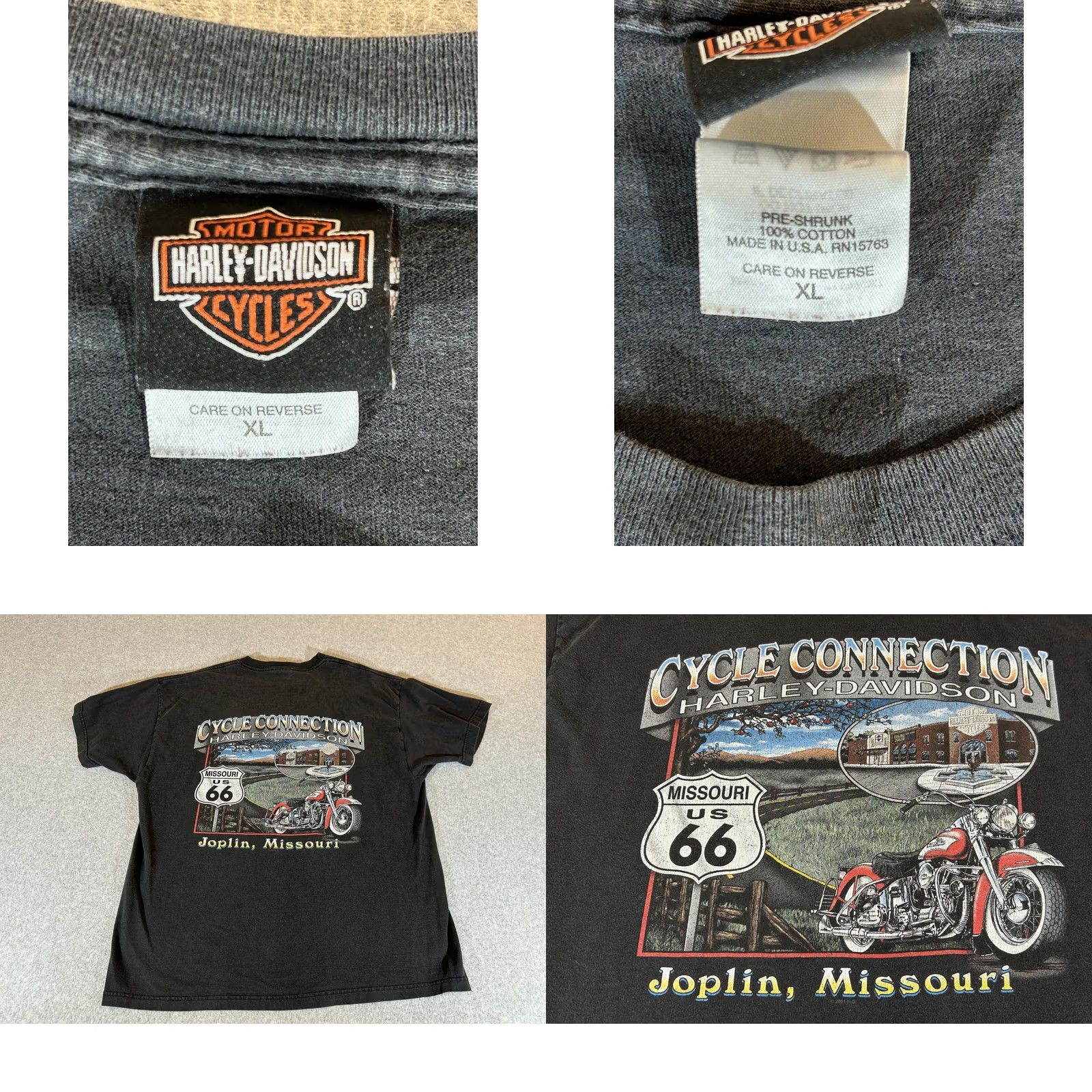 Harley Davidson VINTAGE Harley-Davidson Shirt Mens XL Route 66 Missouri Biker Moto HD Black USA Shirt Size US XL / EU 56 / 4 - 8 Thumbnail