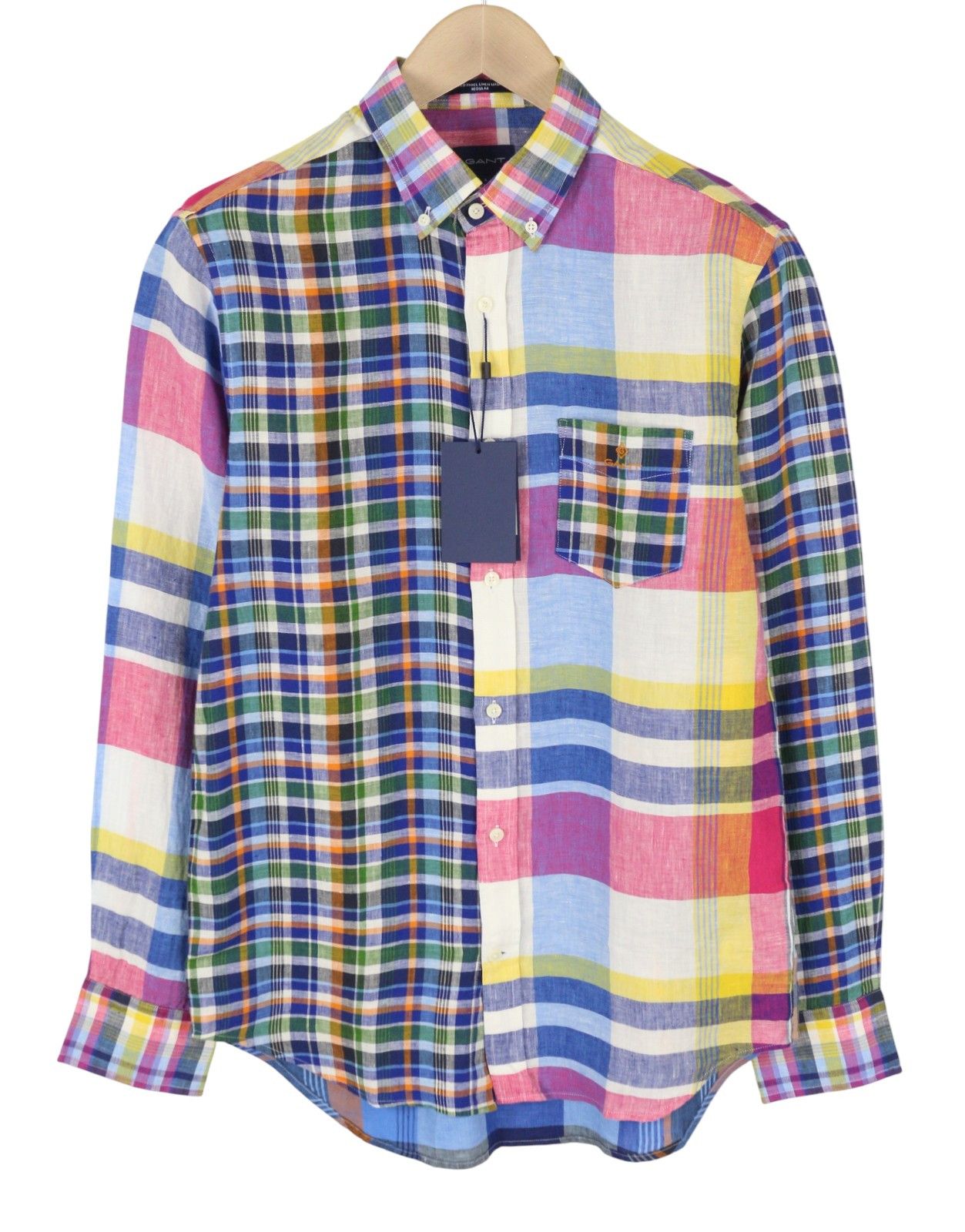 Gant MIXED PANEL LINEN MADRAS L Colourful Button-Down 87499 Size US L / EU 52-54 / 3 - 1 Thumbnail