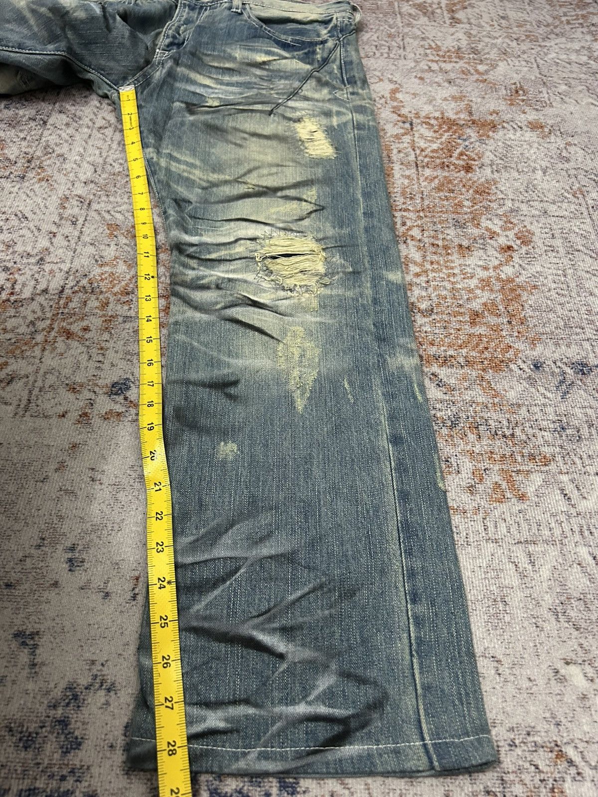 If Six Was Nine Urban Craft HonneyComb Painted Distressed Jeans Size US 34 / EU 50 - 20 Thumbnail
