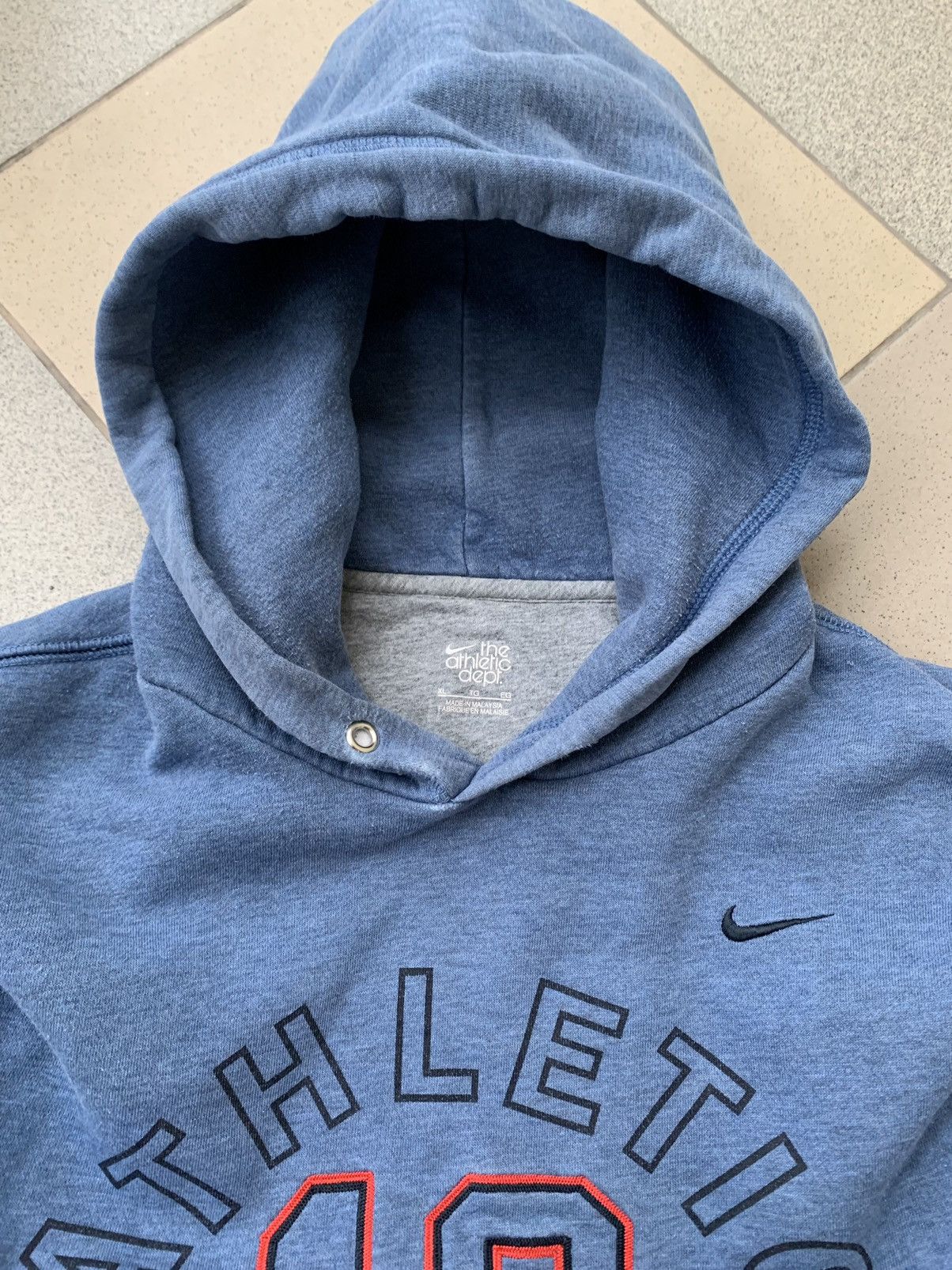 Nike × Vintage 90s Nike Vintage Streetwear Hoodie Athletic Dept Big Logo Size US XL / EU 56 / 4 - 6 Thumbnail