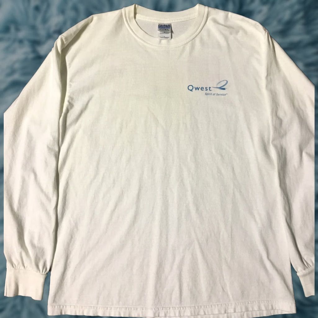 Apple VINTAGE Qwest Go The Extreme Sales Rep Shirt L White Cotton Mens T-Shirt 90s Grunge Telephone Apple Retro Size US L / EU 52-54 / 3 - 1 Thumbnail