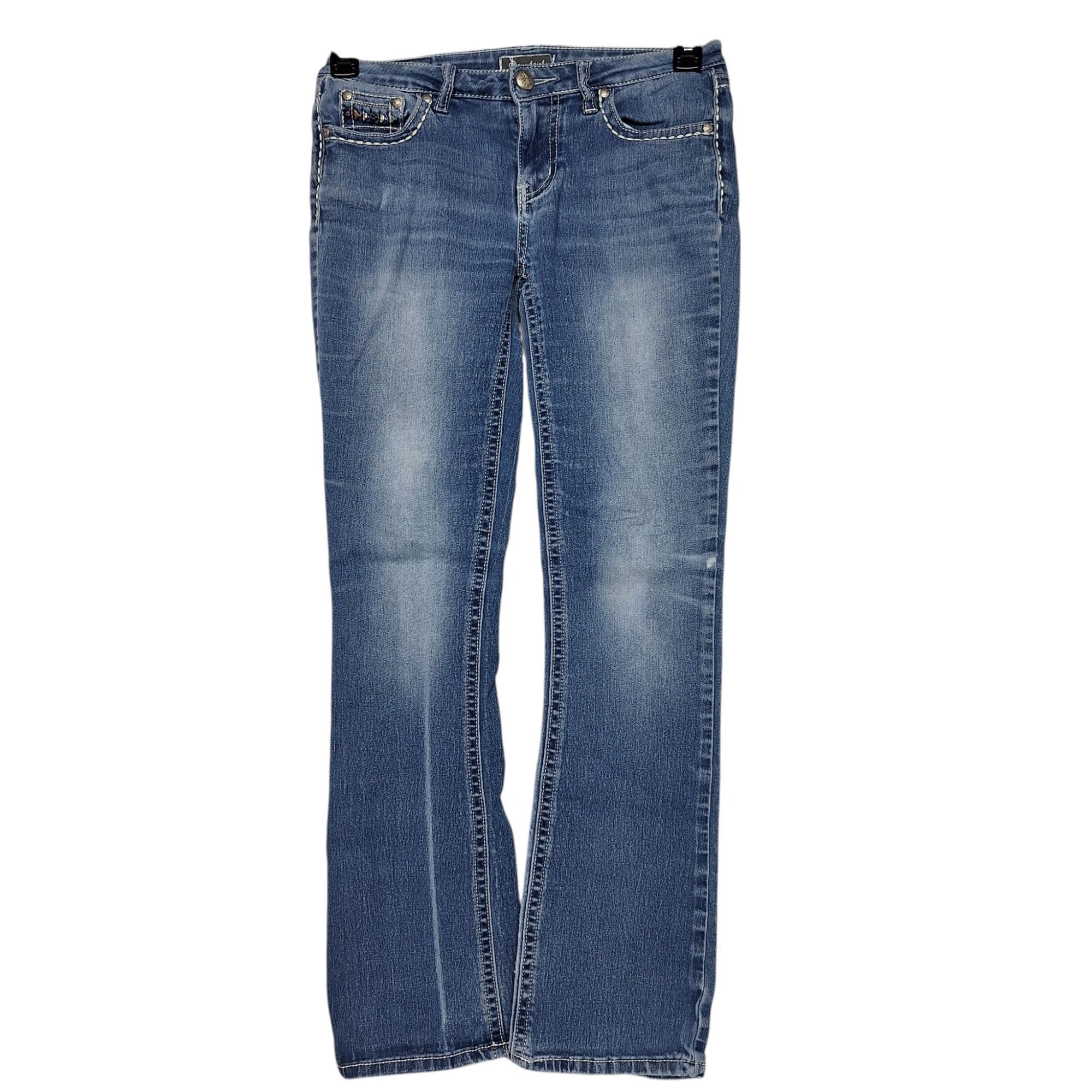 Other Soundgirl Jeans Size 3 Embroidered Cross Pocket Bootcut Low Size 28" / US 6 / IT 42 - 2 Thumbnail