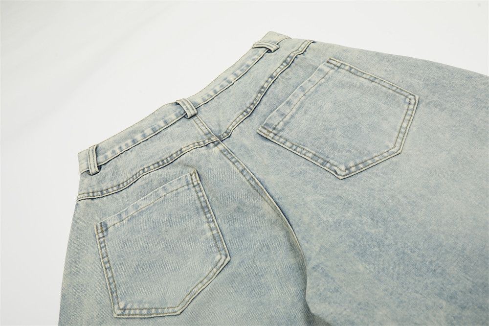 Jean Loose men's punk washed distressed graffiti scimitar jeans Size US 32 / EU 48 - 5 Thumbnail