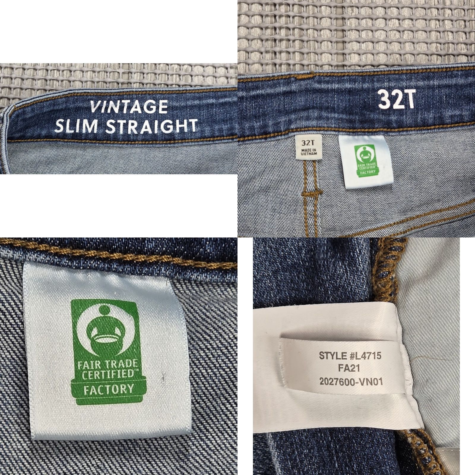 J.Crew VINTAGE J. CREW Jeans Slim Straight Blue 32 Tall 30 Distressed Medium Wash 32x30 Women's Jeans Size 24" / US 00 / IT 34 - 8 Thumbnail