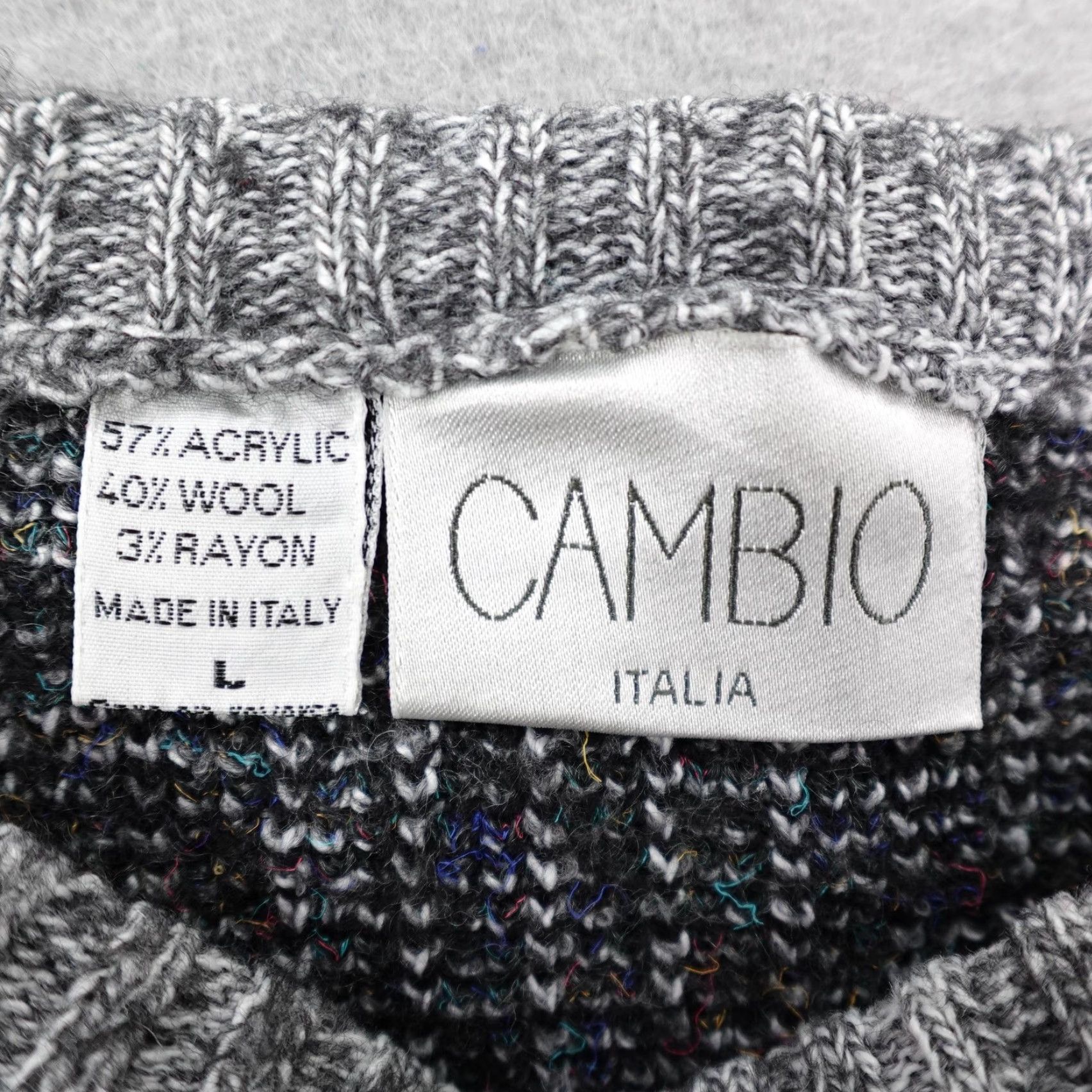 Vintage VINTAGE Cambio Sweater Womens Large Gray Geometric Wool Blend Pullover Italia Size L / US 10 / IT 46 - 7 Thumbnail