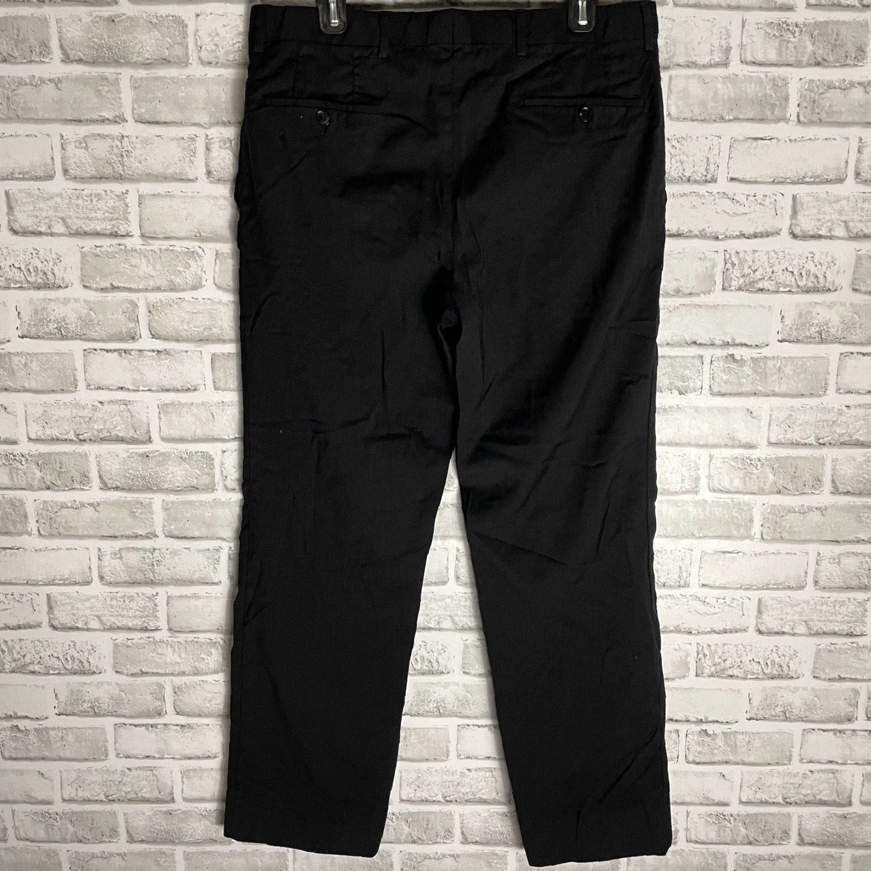 Vintage HUGO BOSS Black Dress Pants 100% Wool Mens Size 35R X 31 Size US 35 - 5 Thumbnail