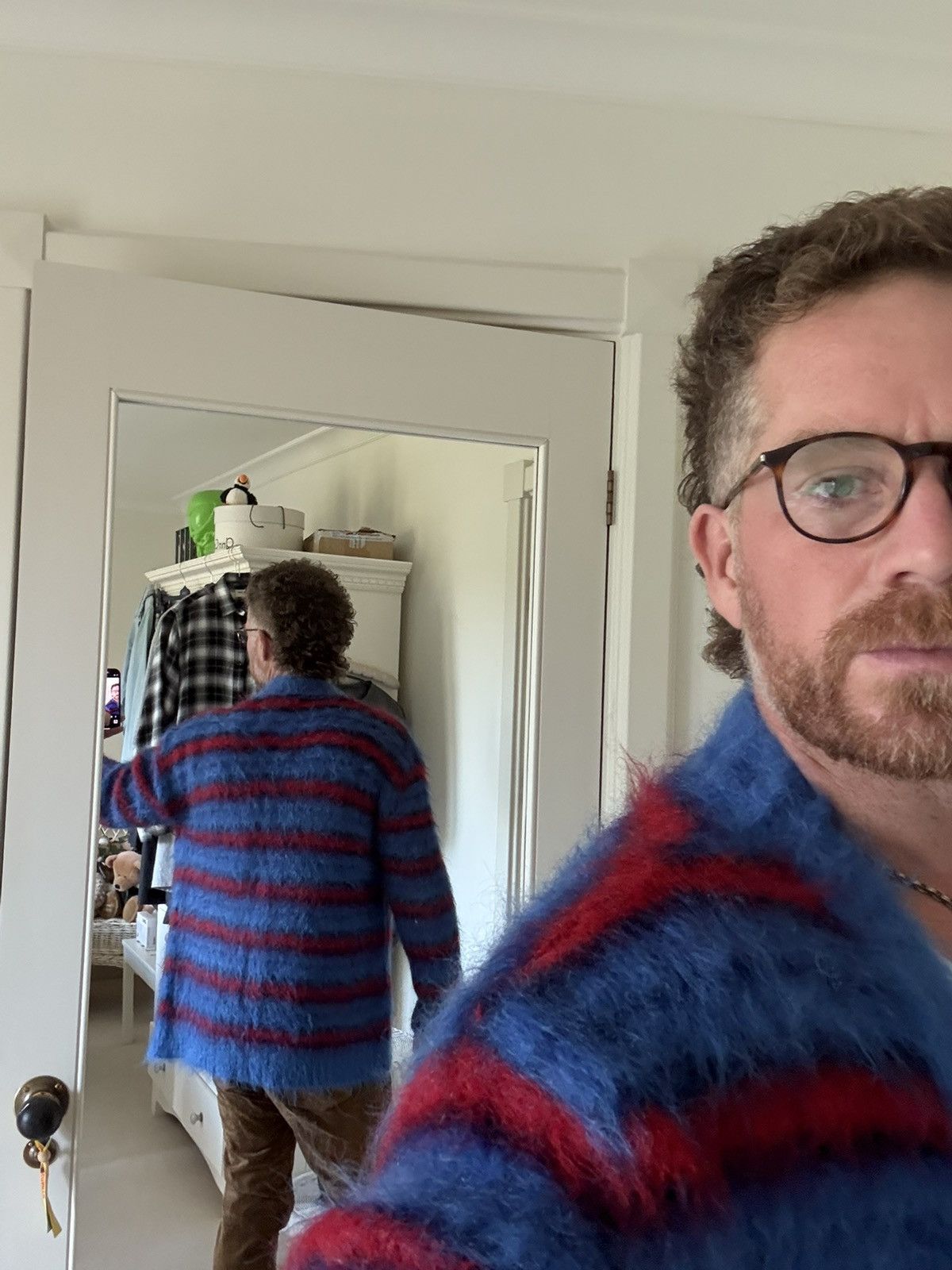 Marni FW19 Marni most wanted blue red cardigan Harry Styles M XL Size US M / EU 48-50 / 2 - 8 Thumbnail