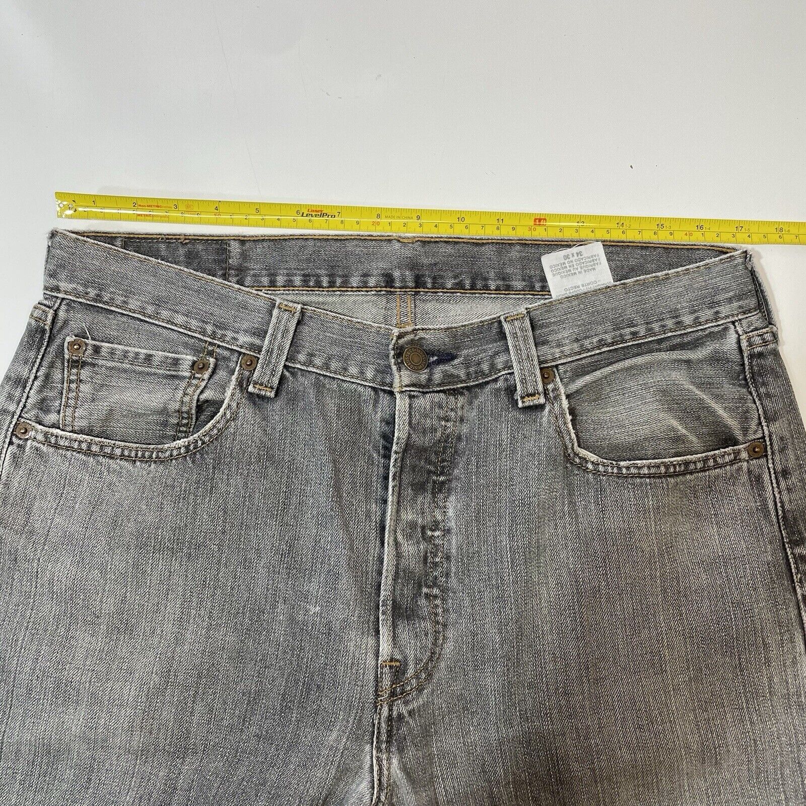 Levi's Levis 501 Denim Jeans Mens 34x30 Black Straight Button Fly Size US 34 / EU 50 - 7 Thumbnail