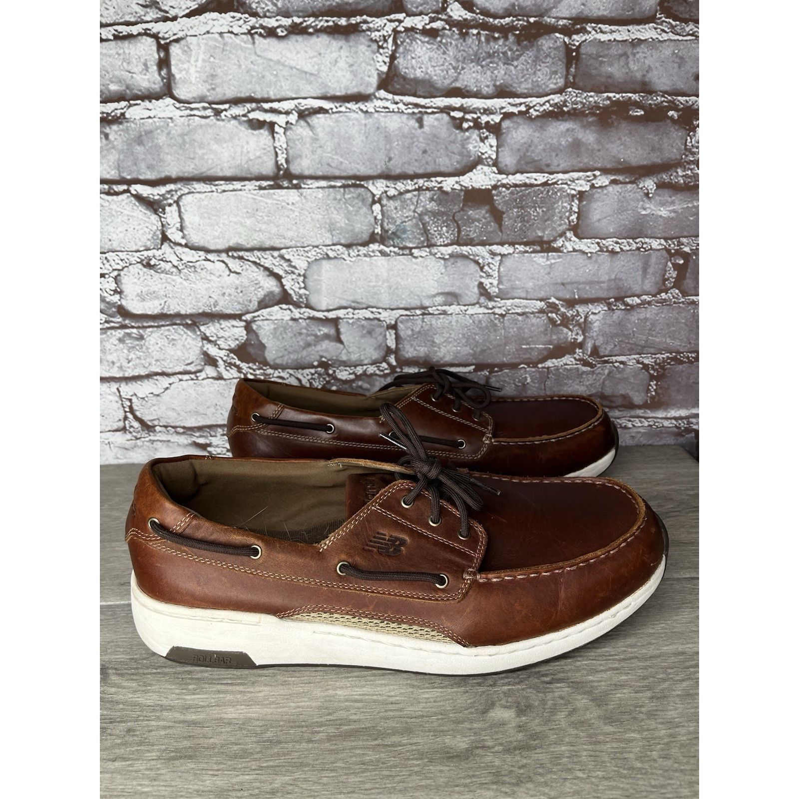 New Balance New Balance Brown Leather Lace Walking Deck Loafers Men Sz 1 Size US 12.5 / EU 45-46 - 21 Thumbnail