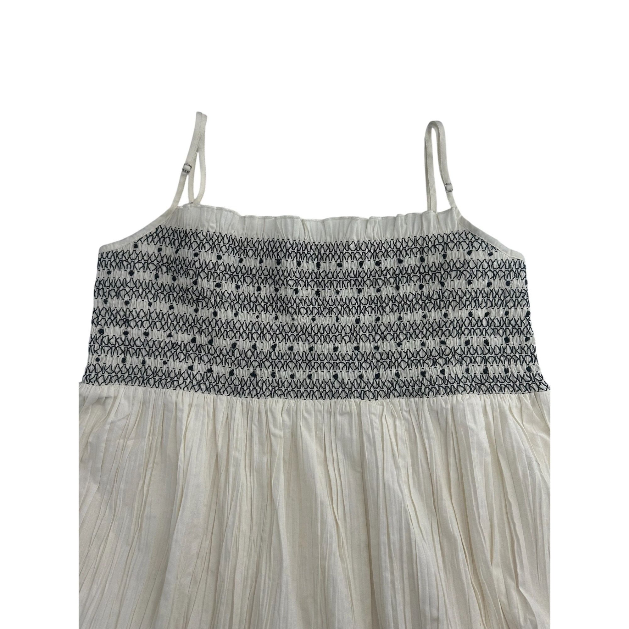J.Crew J.Crew Coastal Bohemian Embroidered Dress Large Cream Cotton Size L / US 10 / IT 46 - 5 Thumbnail