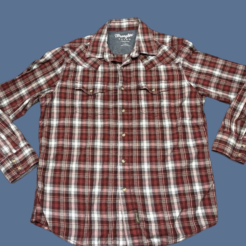Wrangler Wrangler Retro Western Cowboy Plaid Shirt Men L Long Sleeve Snap Up Cotton Multicolor Casual Western American Pockets Size US L / EU 52-54 / 3 - 1 Thumbnail