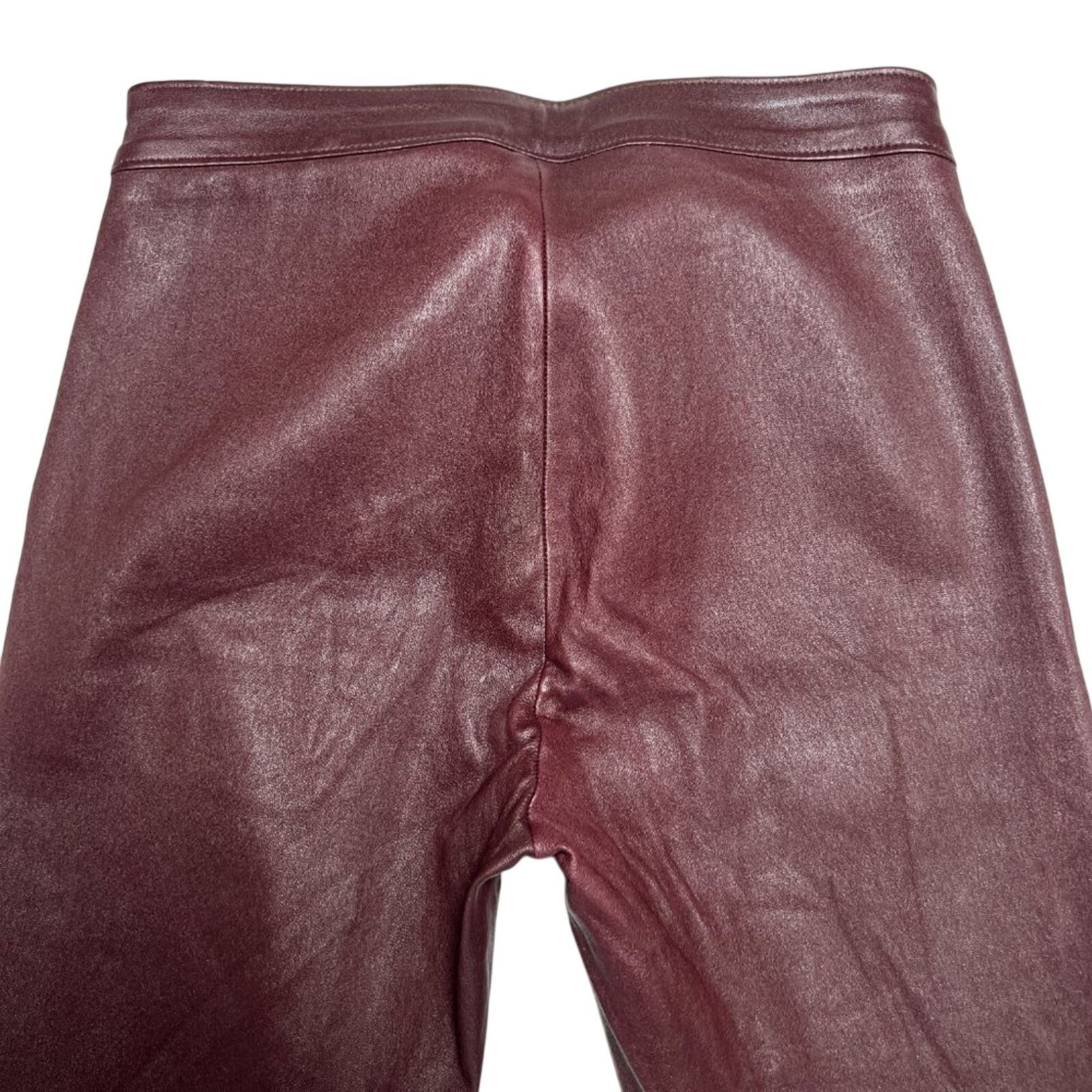 Mackage Mackage Lamb Leather Skinny Pants Maroon Size 8 Zip Size 30" / US 8 / IT 44 - 8 Thumbnail