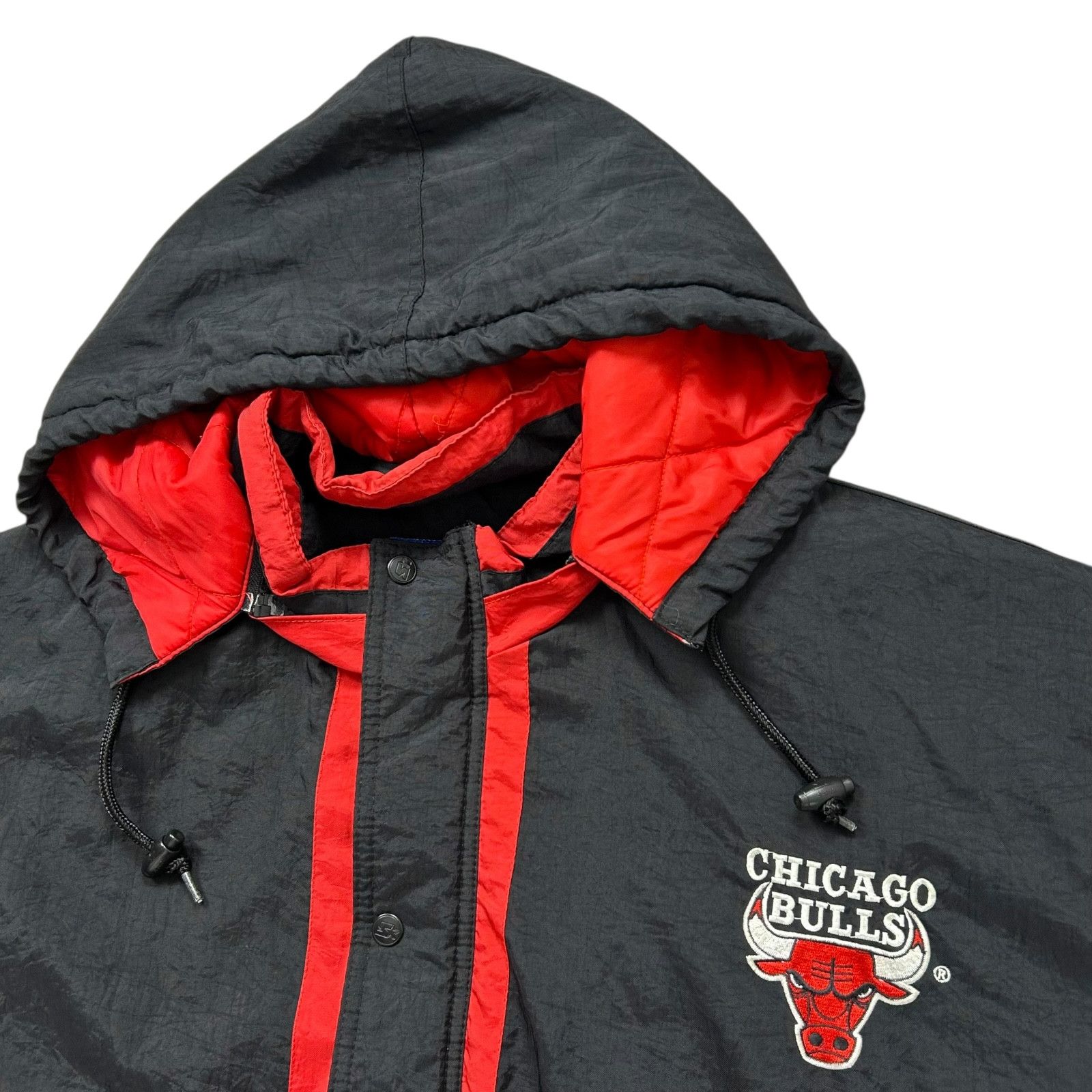 NBA VTG 90s CHICAGO BULLS STARTER STAR LOGO PUFFER JACKET Size US XL / EU 56 / 4 - 4 Thumbnail