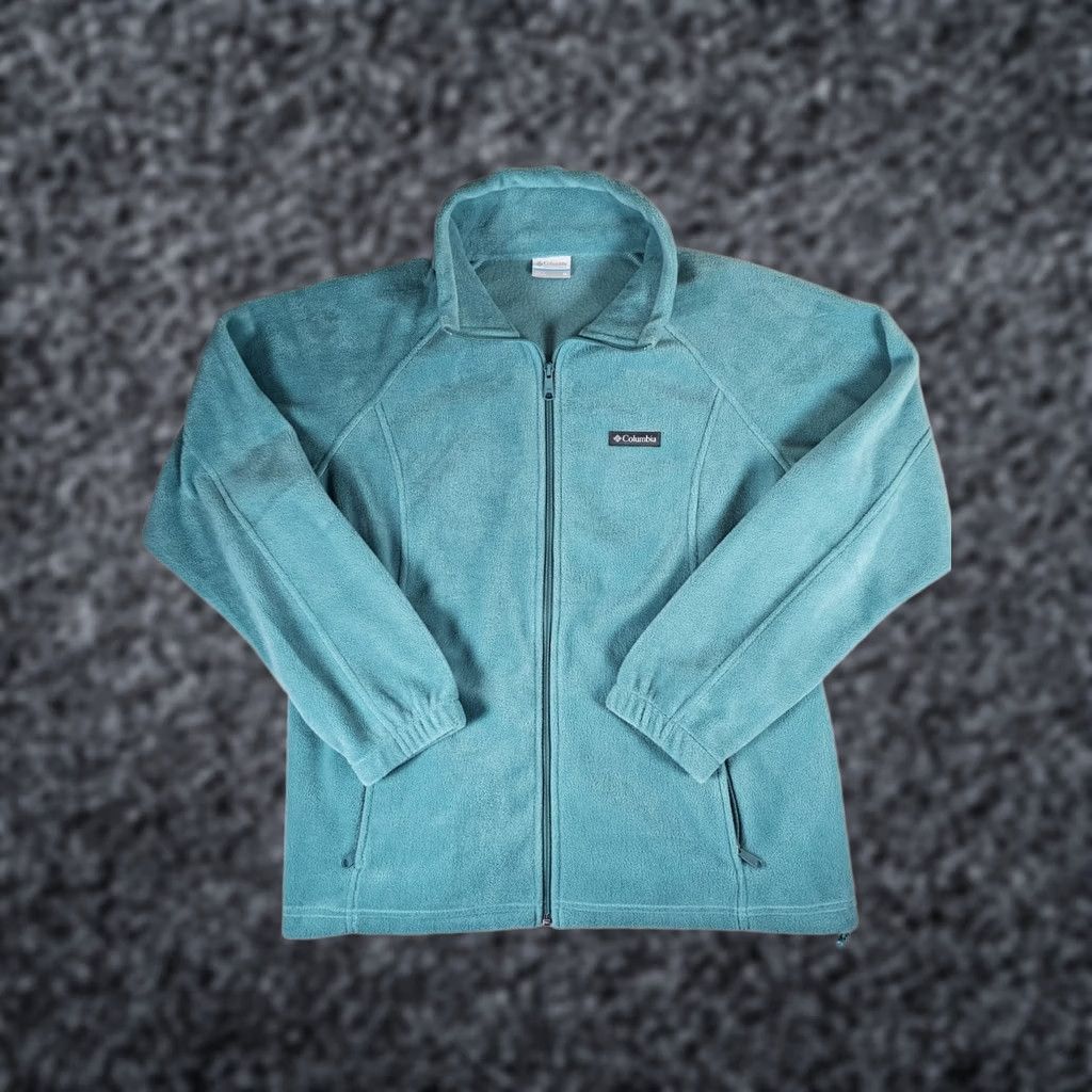 Altea Columbia Benton Springs Full Zip Fleece Mock Neck Jacket Women's 1X Teal Modern Outdoor 90s Vintage Mens? Womens Size XL / US 12-14 / IT 48-50 - 1 Thumbnail