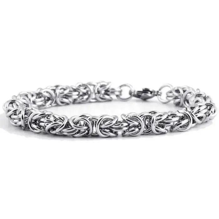 Jewelry Silver Chain Link Bracelet, Woven Silver Bracelet Size ONE SIZE - 5 Thumbnail