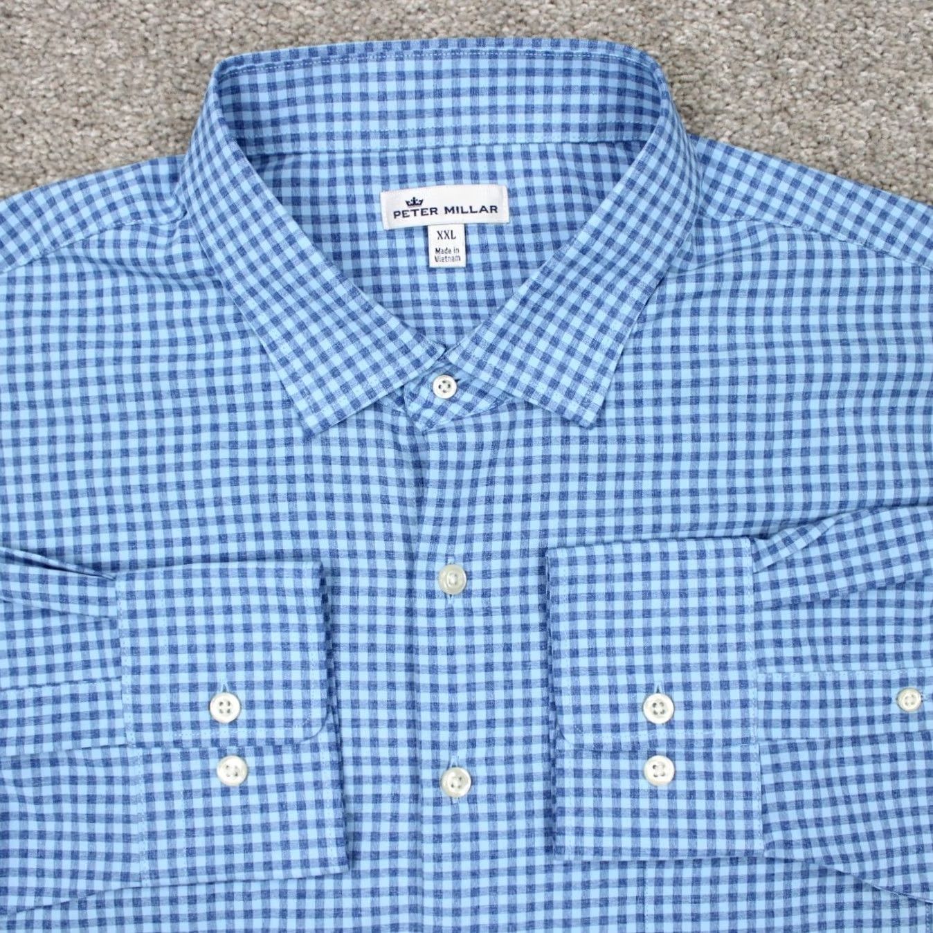 Peter Millar Peter Millar Hills Performance Cotton Touch Sport Shirt Mens 2XL XXL Blue L/S Size US XXL / EU 58 / 5 - 2 Thumbnail
