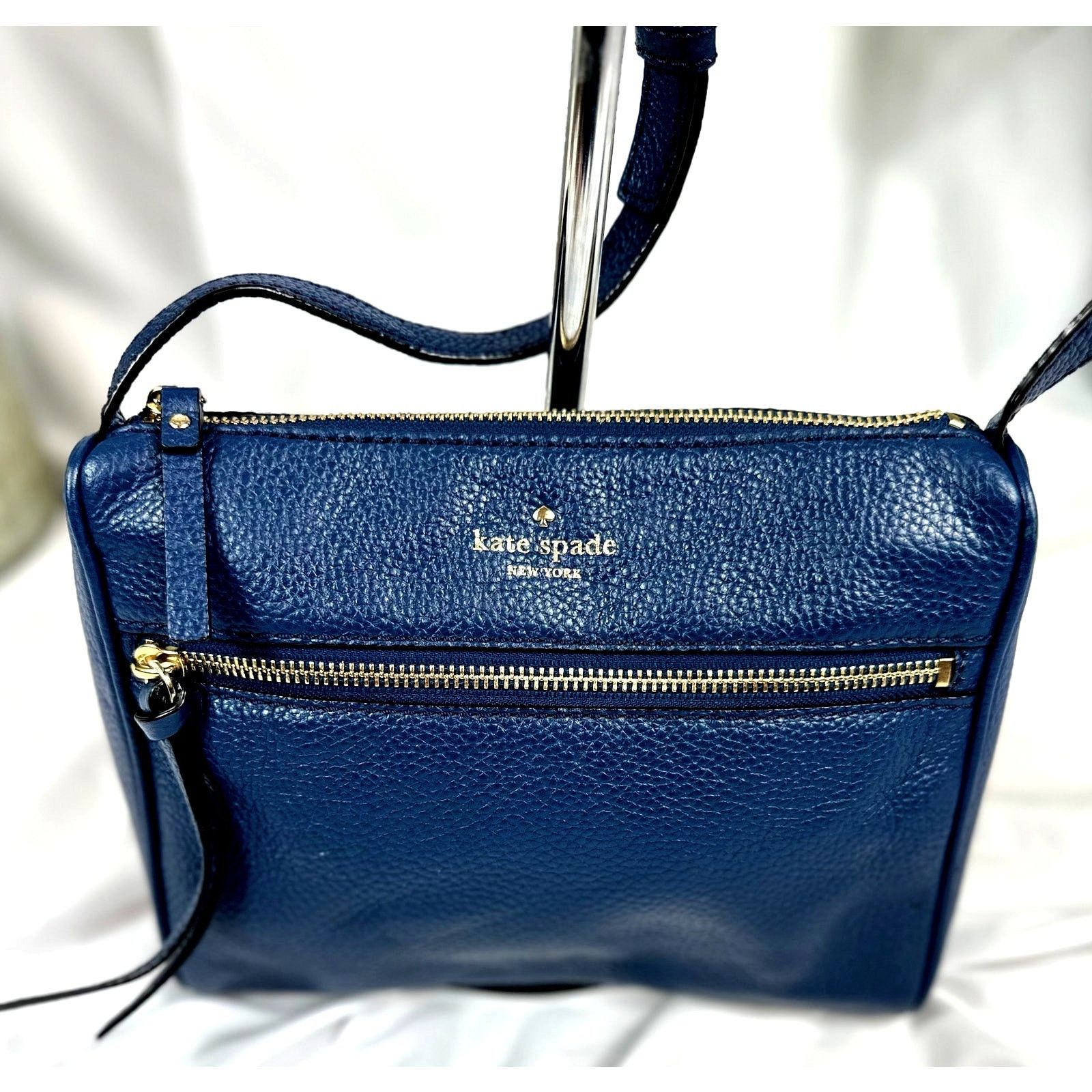 Kate Spade Kate Spade Pebbled Leather Top Zip Crossbody Sapphire Size ONE SIZE - 3 Thumbnail
