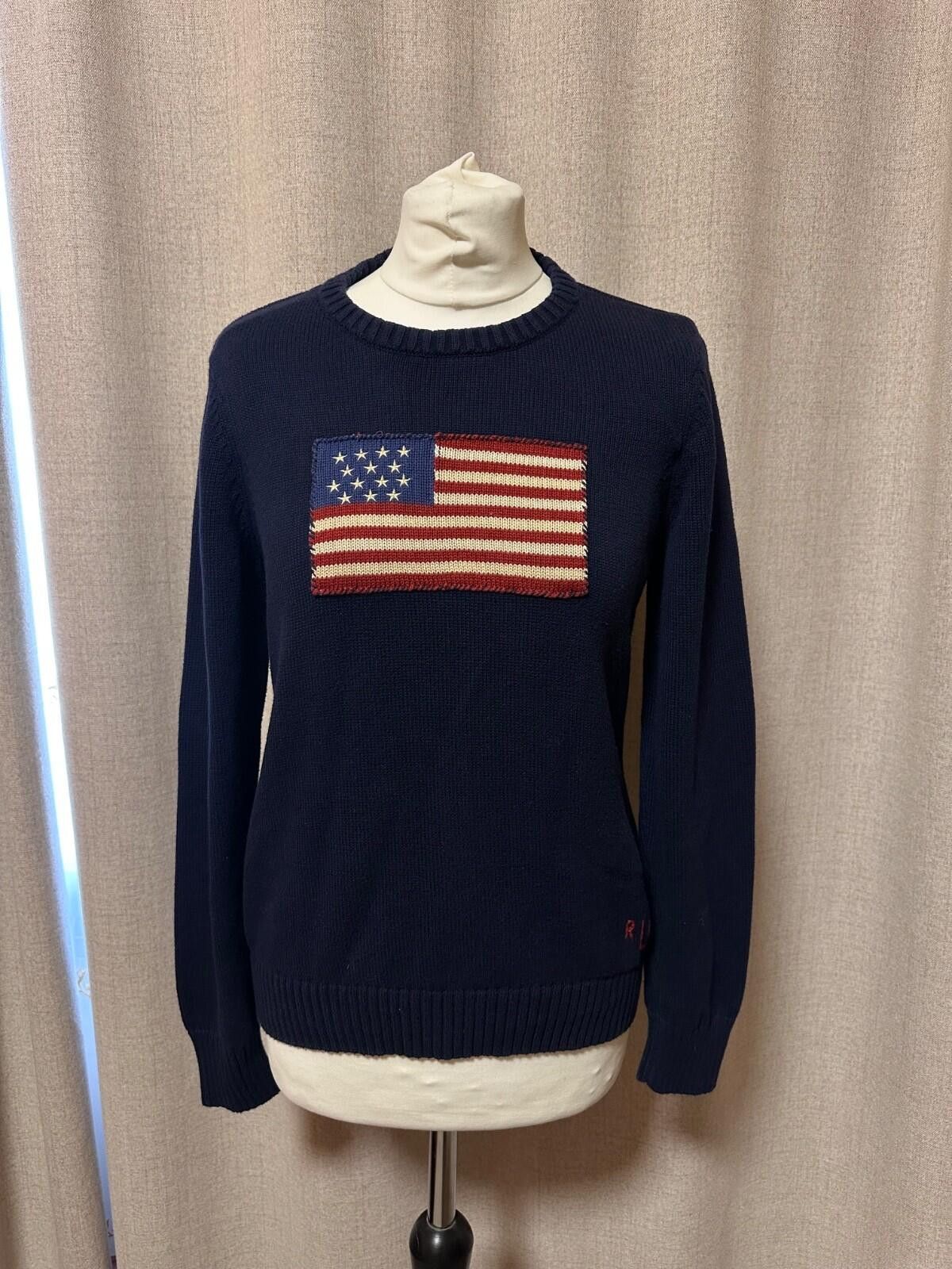 Polo Ralph Lauren Vintage Polo Ralph Lauren American Flag Knit Sweater size L Size L / US 10 / IT 46 - 1 Thumbnail
