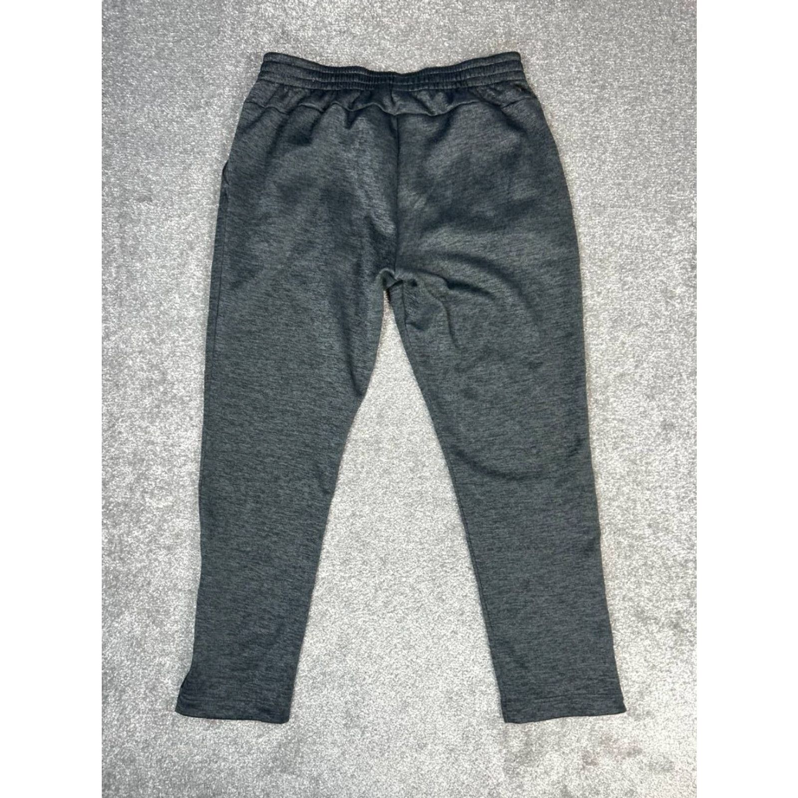Adidas Adidas Sweatpants Mens Large Gray Fleece Lined Drawstring Ankle Zip Athleisure Size US 33 - 2 Thumbnail