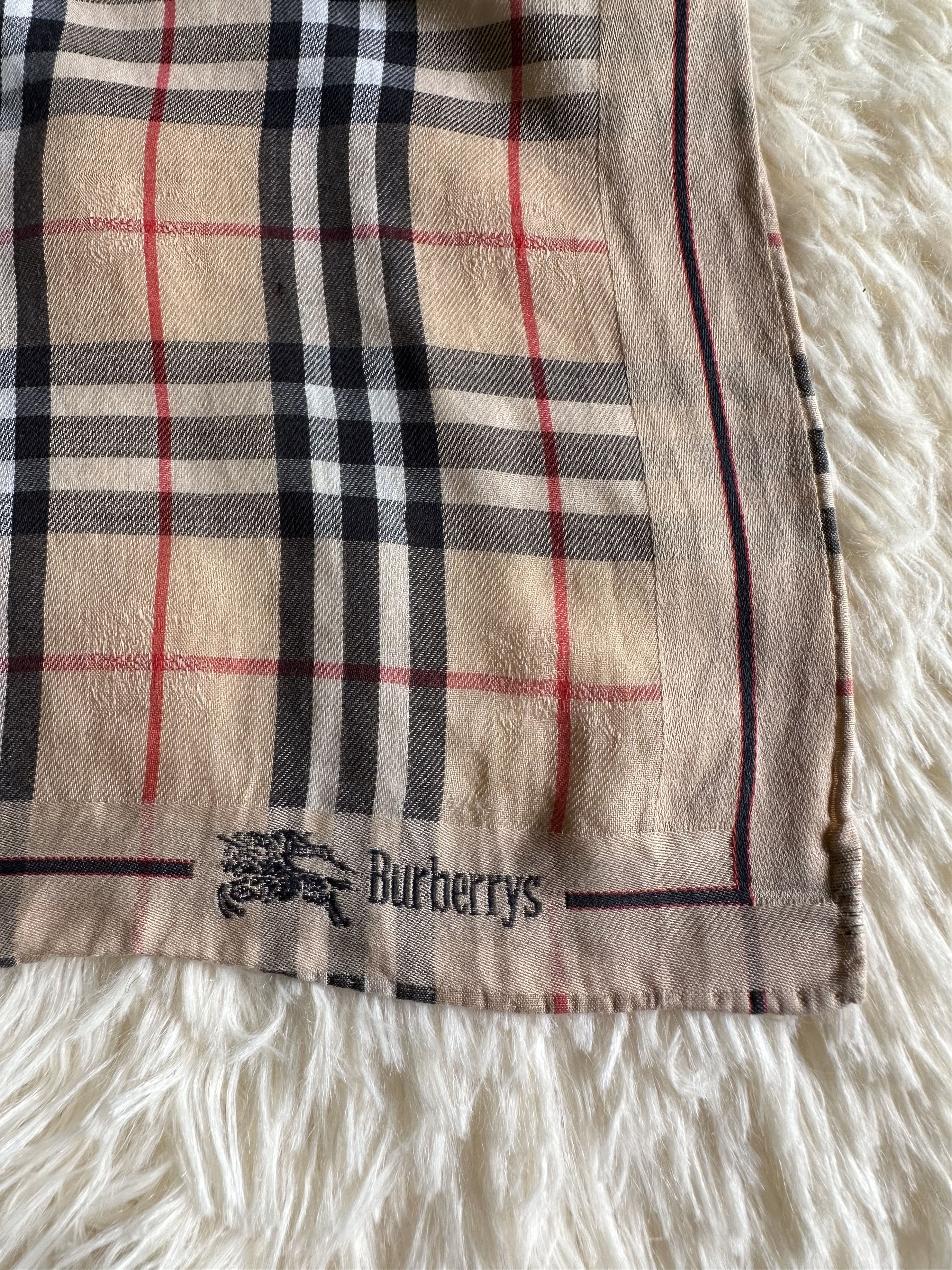 Burberry Vintage Lot Of 2 Handkerchief Burberry Scarf Sil Size ONE SIZE - 7 Thumbnail