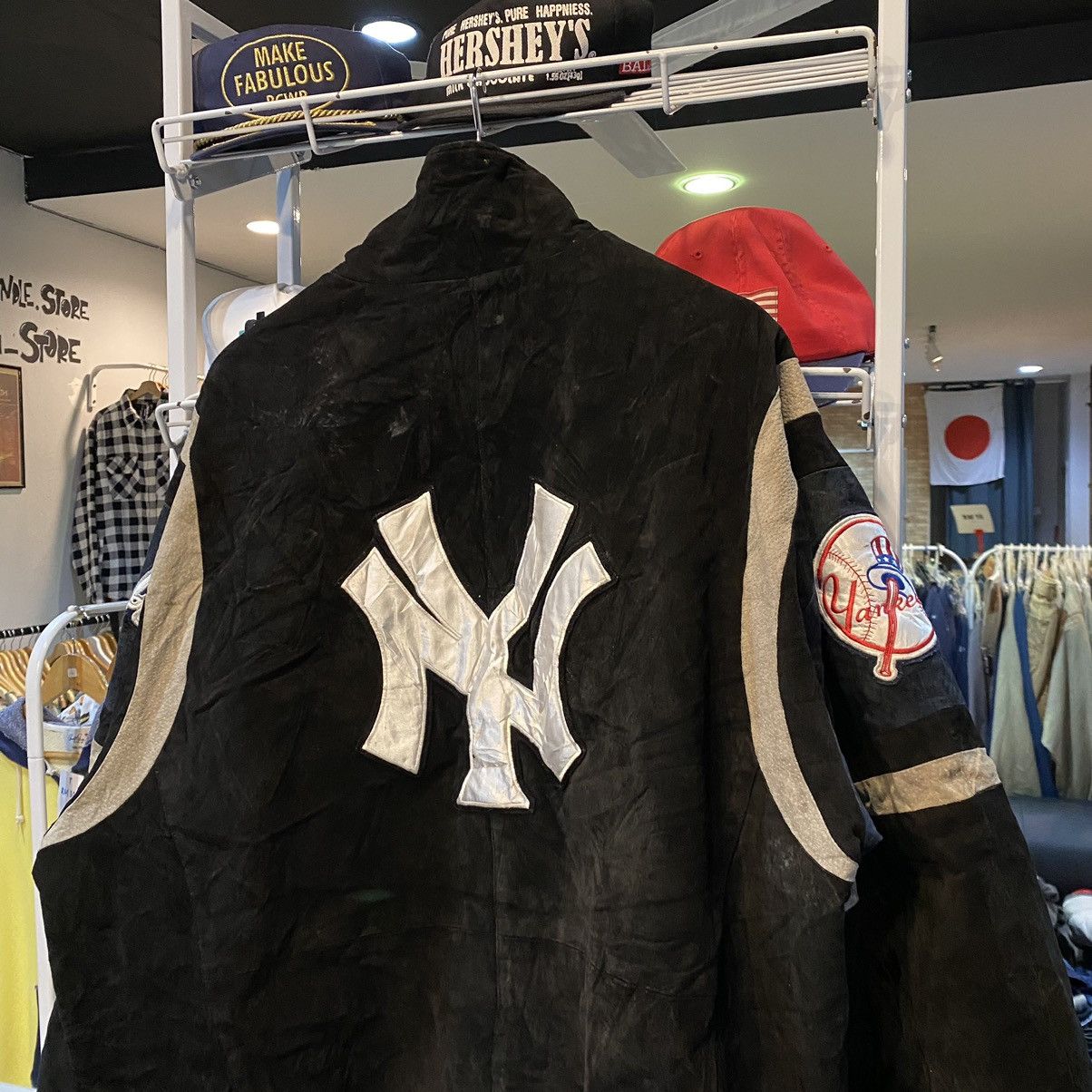 MLB × Vintage Vintage New York Yankees Leather Jacket by MLB Pig Skin Size US XL / EU 56 / 4 - 3 Thumbnail
