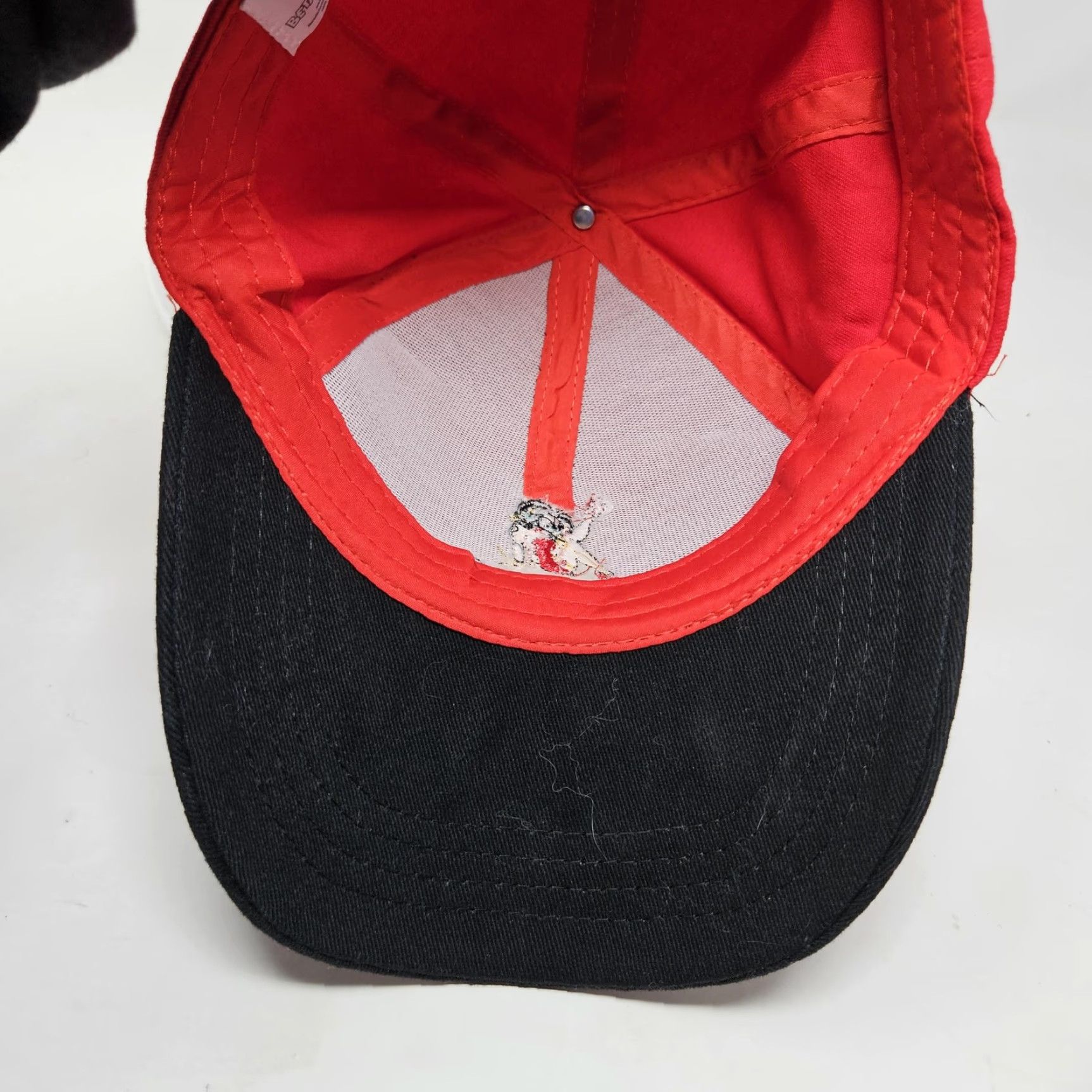 Vintage Betty Boop Hat Cap Strap Back Red Black Embroidered Baseball Cartoon Mens Size ONE SIZE - 6 Thumbnail