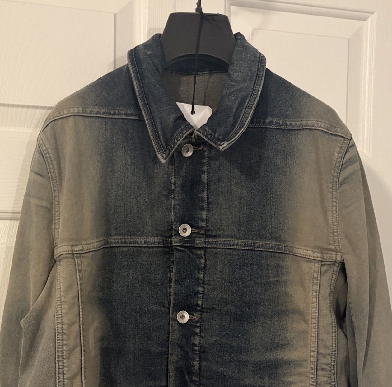 Rick Owens Drkshdw Rick Owens DRKSHDW Cropped Worker Jacket in Mineral Pearl Size US XL / EU 56 / 4 - 2 Thumbnail