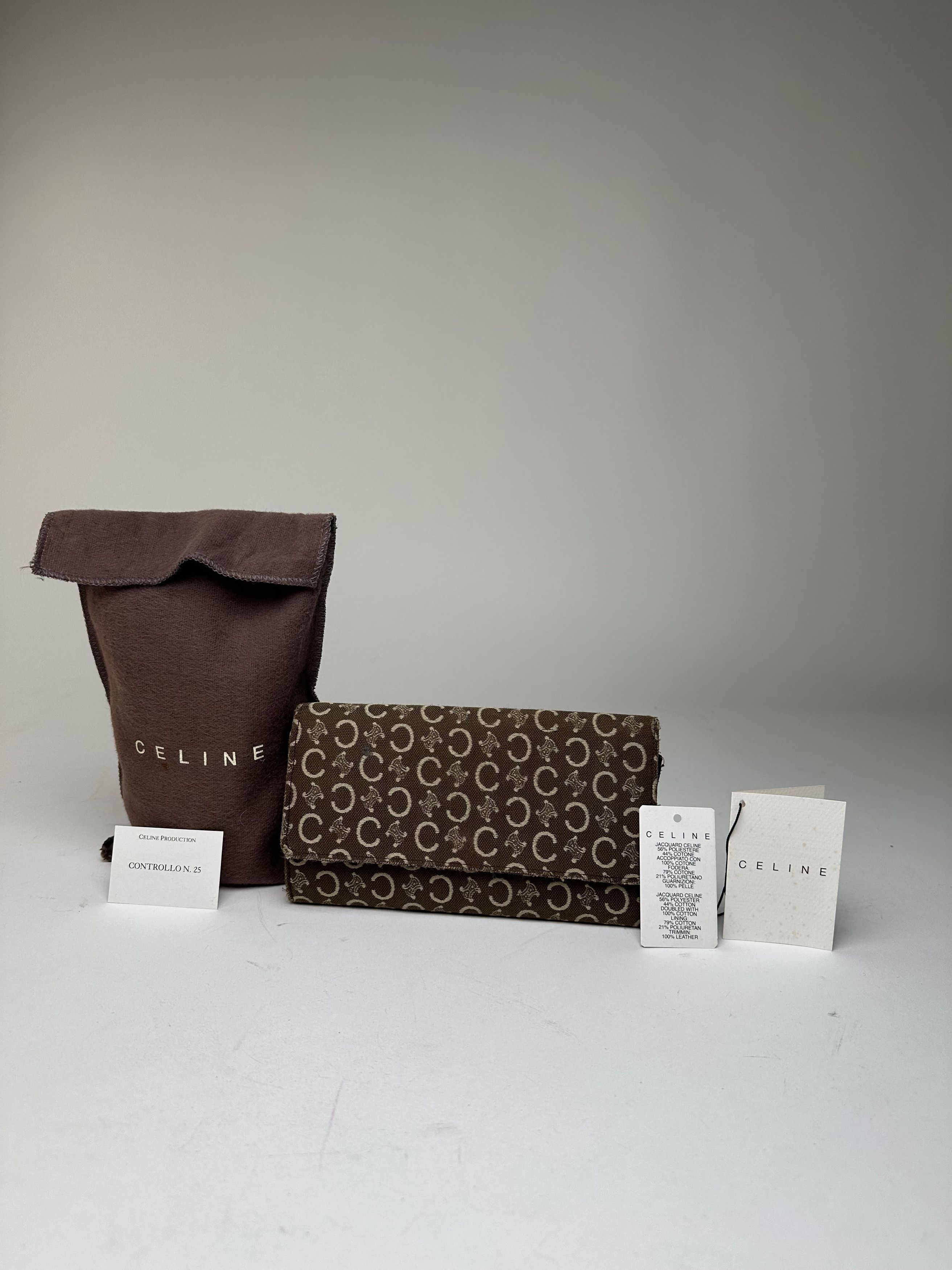 Celine Vintage Macadam Canvas Continental Wallet Brown Size ONE SIZE - 1 Thumbnail