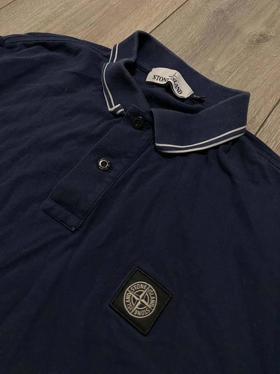 Stone Island Vintage Polo Shirt Stone Island Program Patch Slim Fit Blue Size US XL / EU 56 / 4 - 2 Thumbnail
