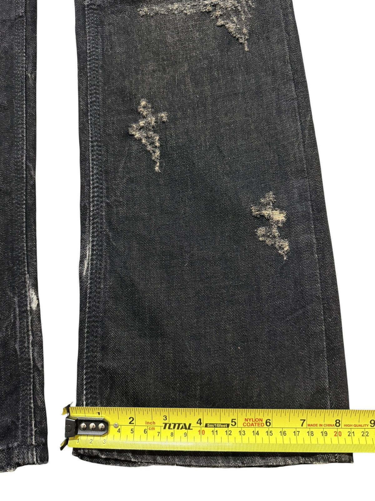 Tornado Mart Vintage Lagust Faded Wash Clawmark Whisker Distressed Flare Size US 31 - 17 Thumbnail