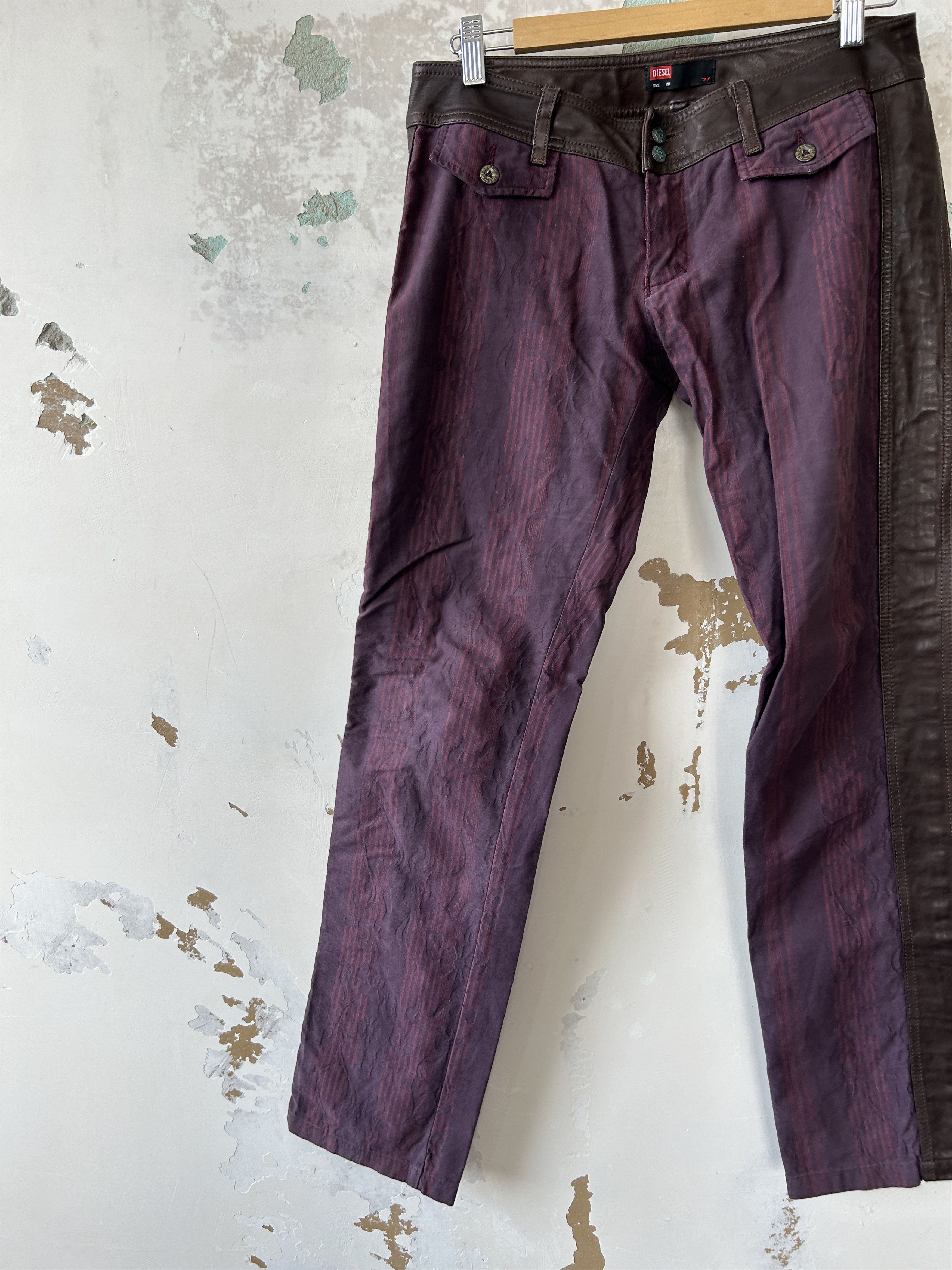 Diesel Vintage Avant Garde Pants Diesel leather rare Size 28" / US 6 / IT 42 - 3 Thumbnail