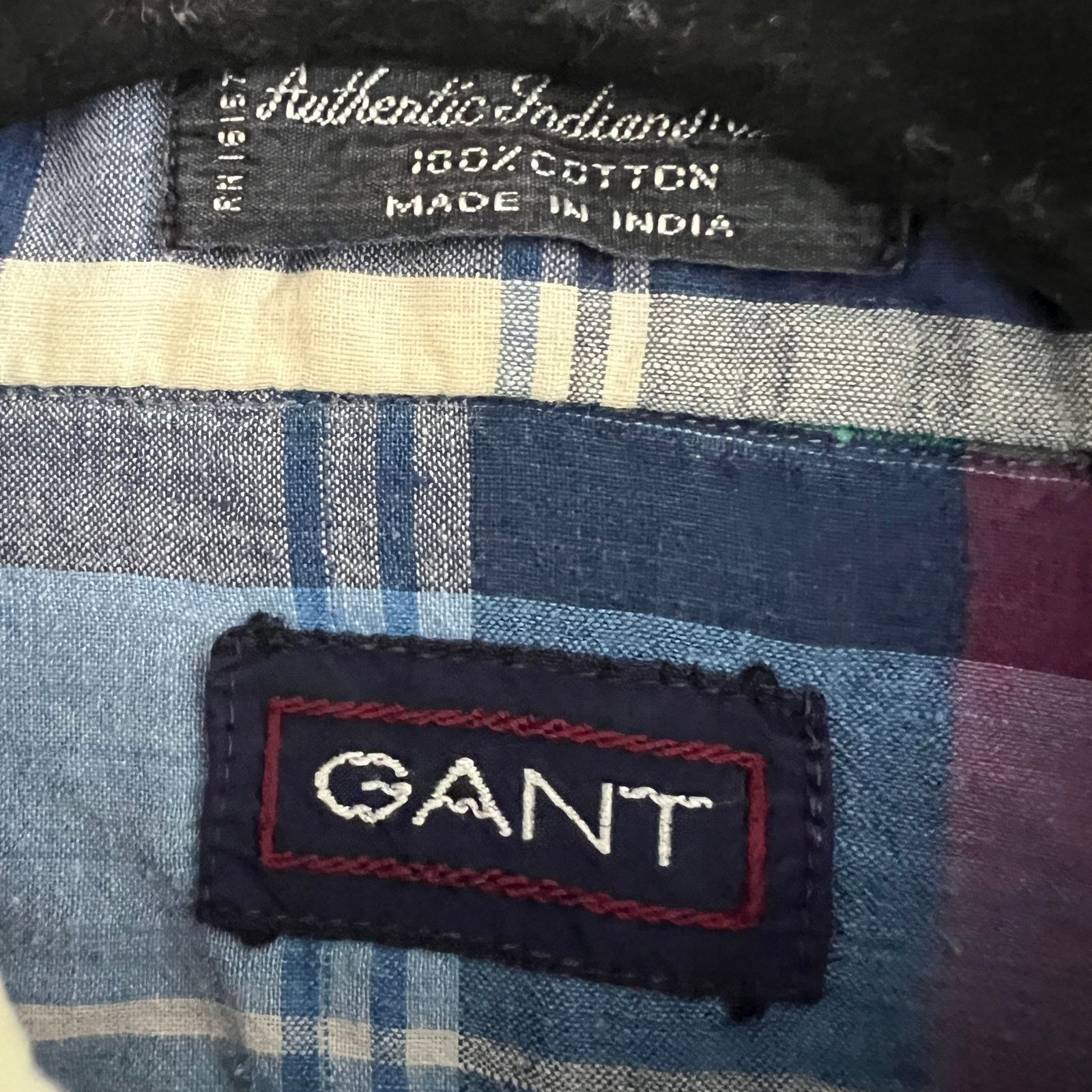 Gant VTG GANT Indian Madras Men's SS Shirt L 22x27 Size US L / EU 52-54 / 3 - 3 Thumbnail