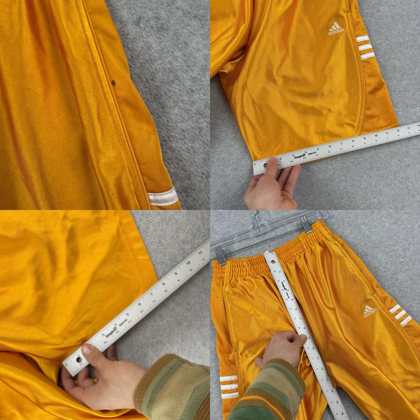 Adidas VINTAGE Adidas Dazzle Shorts Athletic Drawstring M Men's Yellow 100% Polyester Basketball USA 7in Inseam Size US 31 - 8 Thumbnail
