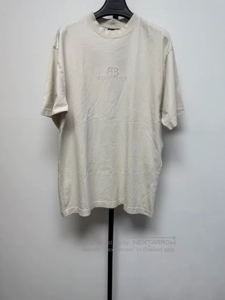 Balenciaga Balenciaga Logo Embroidered Solid Color Round Neck T-Shirt Size US XXS / EU 40 - 1 Thumbnail