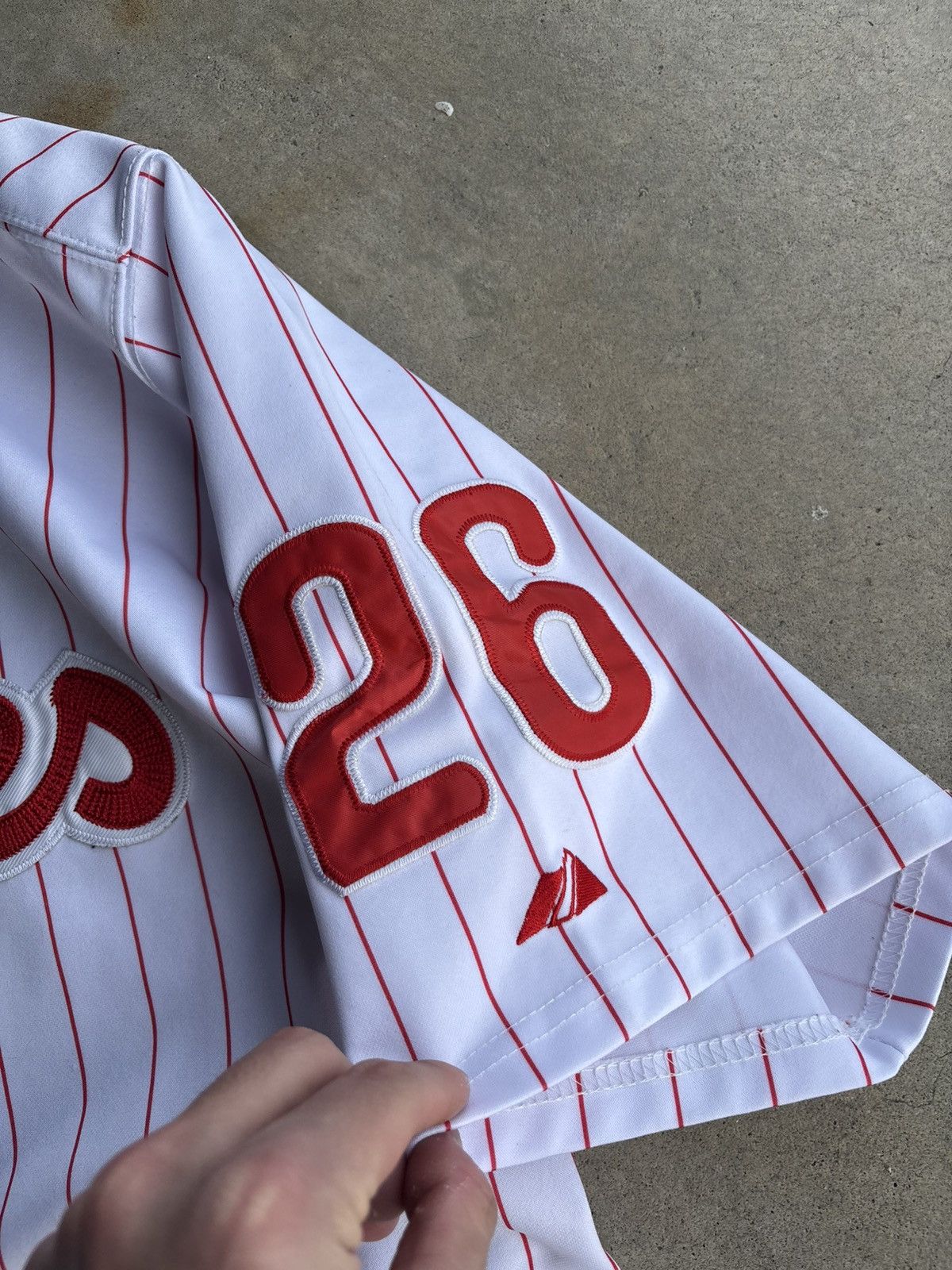 Majestic × Vintage Crazy 2008 Philadelphia Phillies Boxy Pinstripe Jersey Size US XL / EU 56 / 4 - 3 Thumbnail