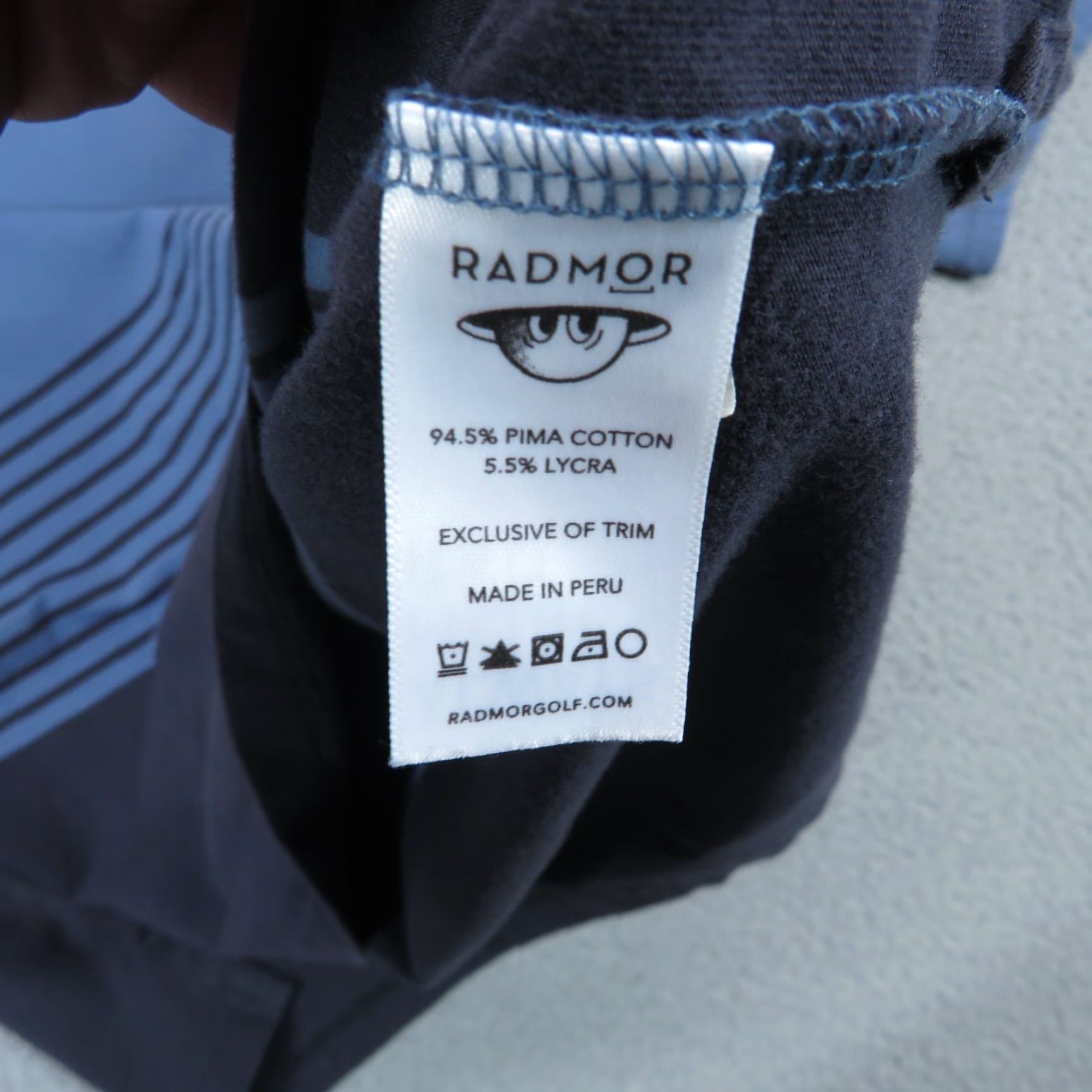 Vintage Radmor Golf Polo Mens XXL Blue Striped Ombre Pima Cotton Logo Size US XXL / EU 58 / 5 - 7 Thumbnail