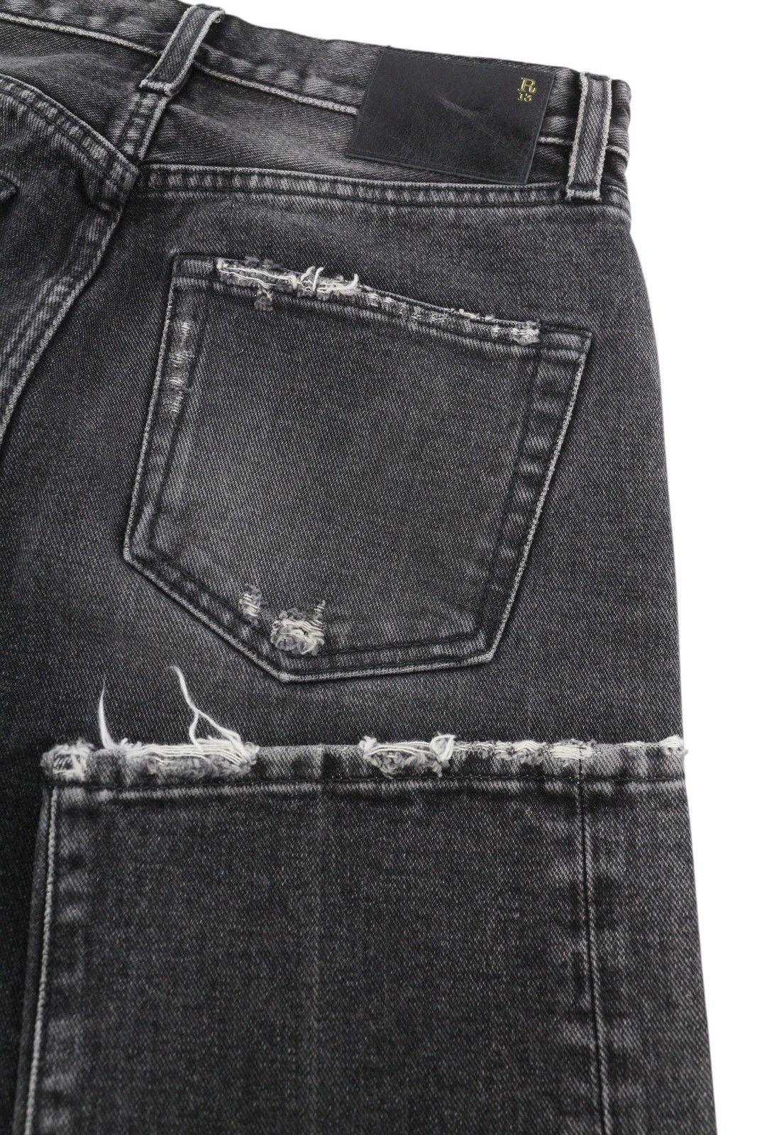 R13 COURTNEY SLIM 27 Everit Black Faded Zip Distress 86235 Size 27" / US 4 / IT 40 - 6 Thumbnail