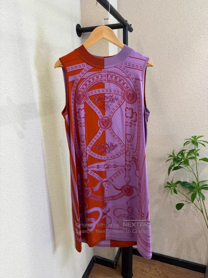 Hermes Hermes Orange and Pink Colorblock Women's Dress Size XXS / US 00 / IT 34 - 1 Thumbnail