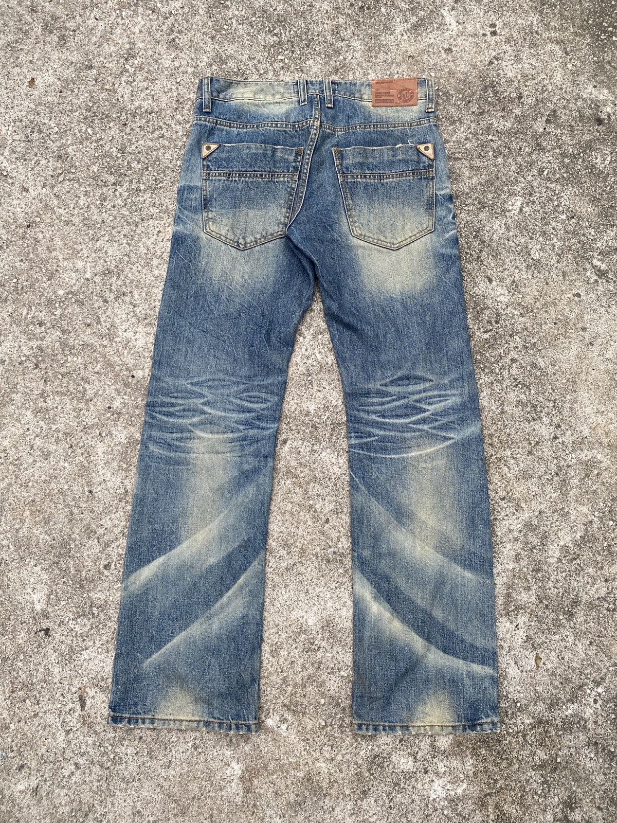 Japanese Brand 2000s - Wash & Wash Rusty Distressed Claws Mark Jeans Size US 32 / EU 48 - 4 Thumbnail