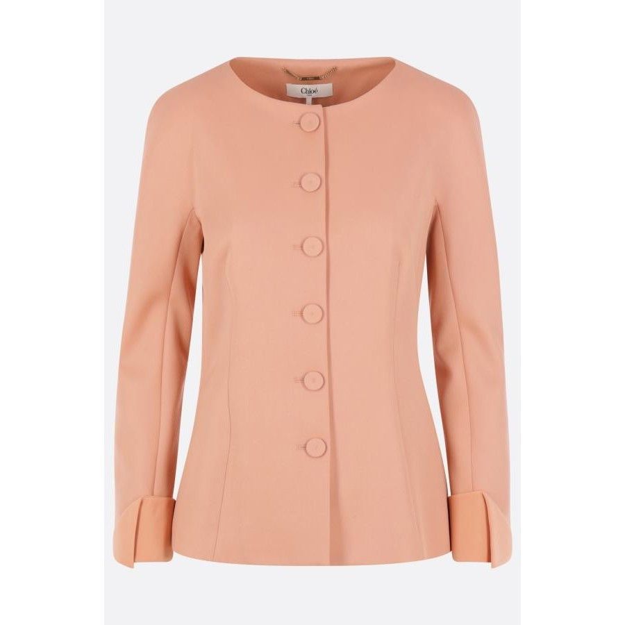 Chloe CHLOÉ Pink Wool Gabardine Single-Breasted Jacket New & Authe Size M / US 6-8 / IT 42-44 - 1 Thumbnail