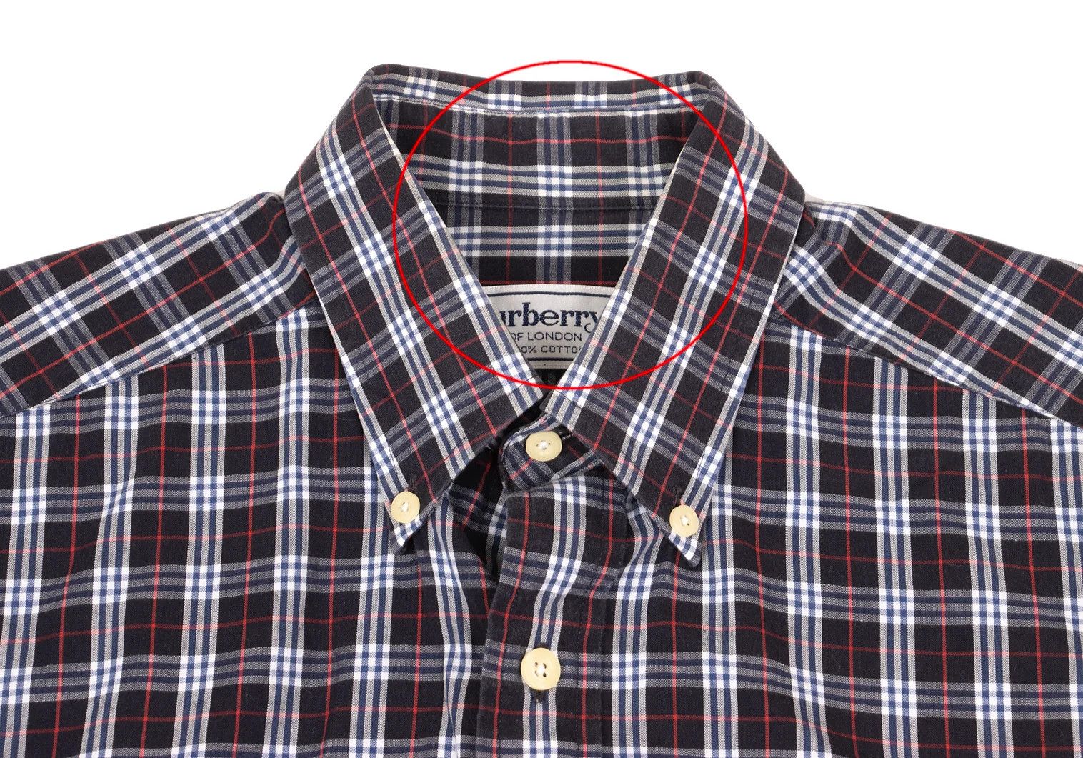 Burberry Point Embroidered Check Button-Down Shirt in Navy Size US S / EU 44-46 / 1 - 3 Thumbnail
