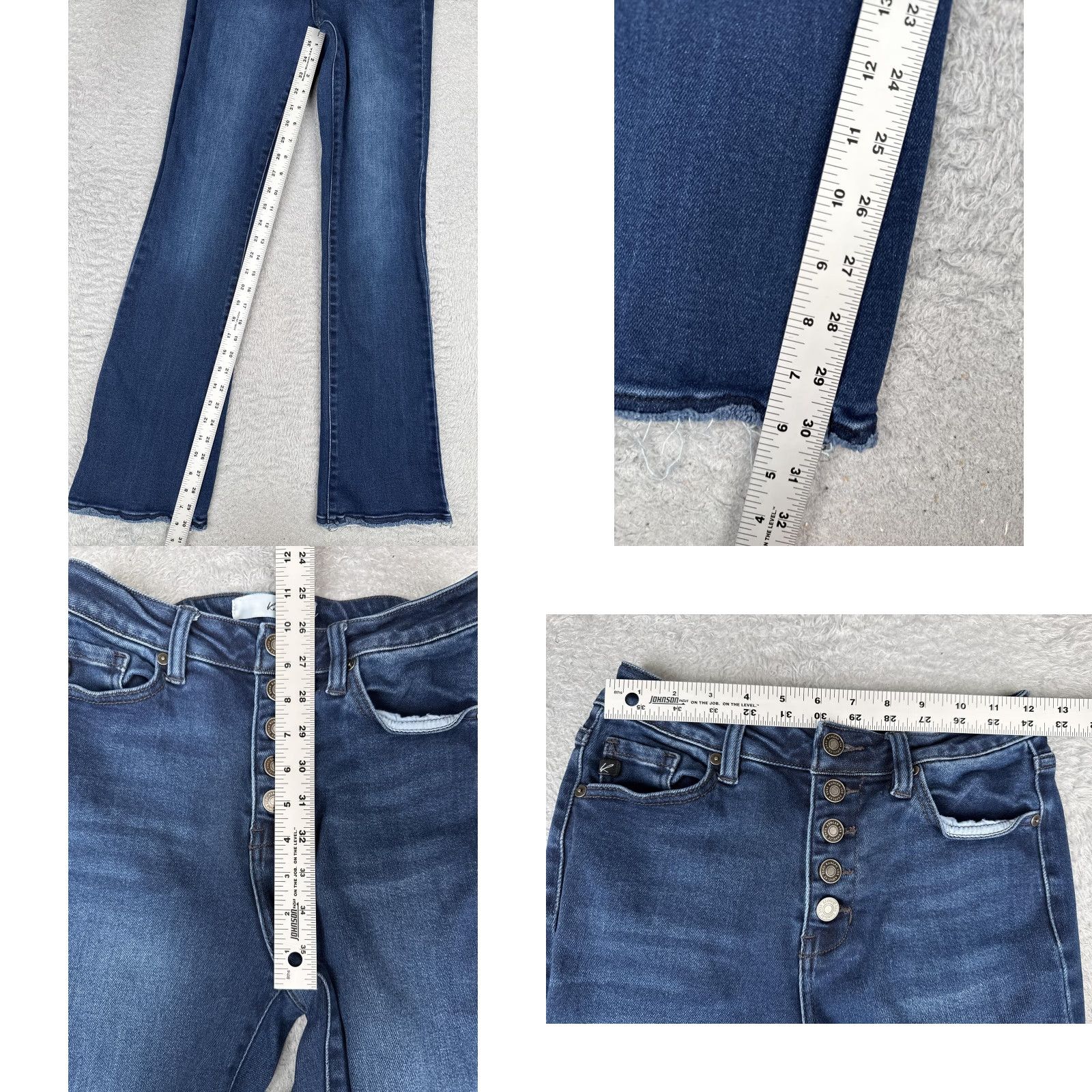 Vintage KanCan Jeans Womens Bootcut 7 Blue Wash High Rise Distressed Stretch 24x31 Pants Womens Menus? Size 28" / US 6 / IT 42 - 8 Thumbnail