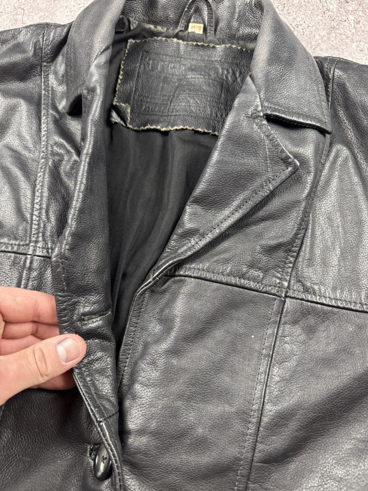 Japanese Brand Rick Owens STYLE Avant Garde Leather Opium Jacket Coat Y2K Size M / US 6-8 / IT 42-44 - 13 Thumbnail
