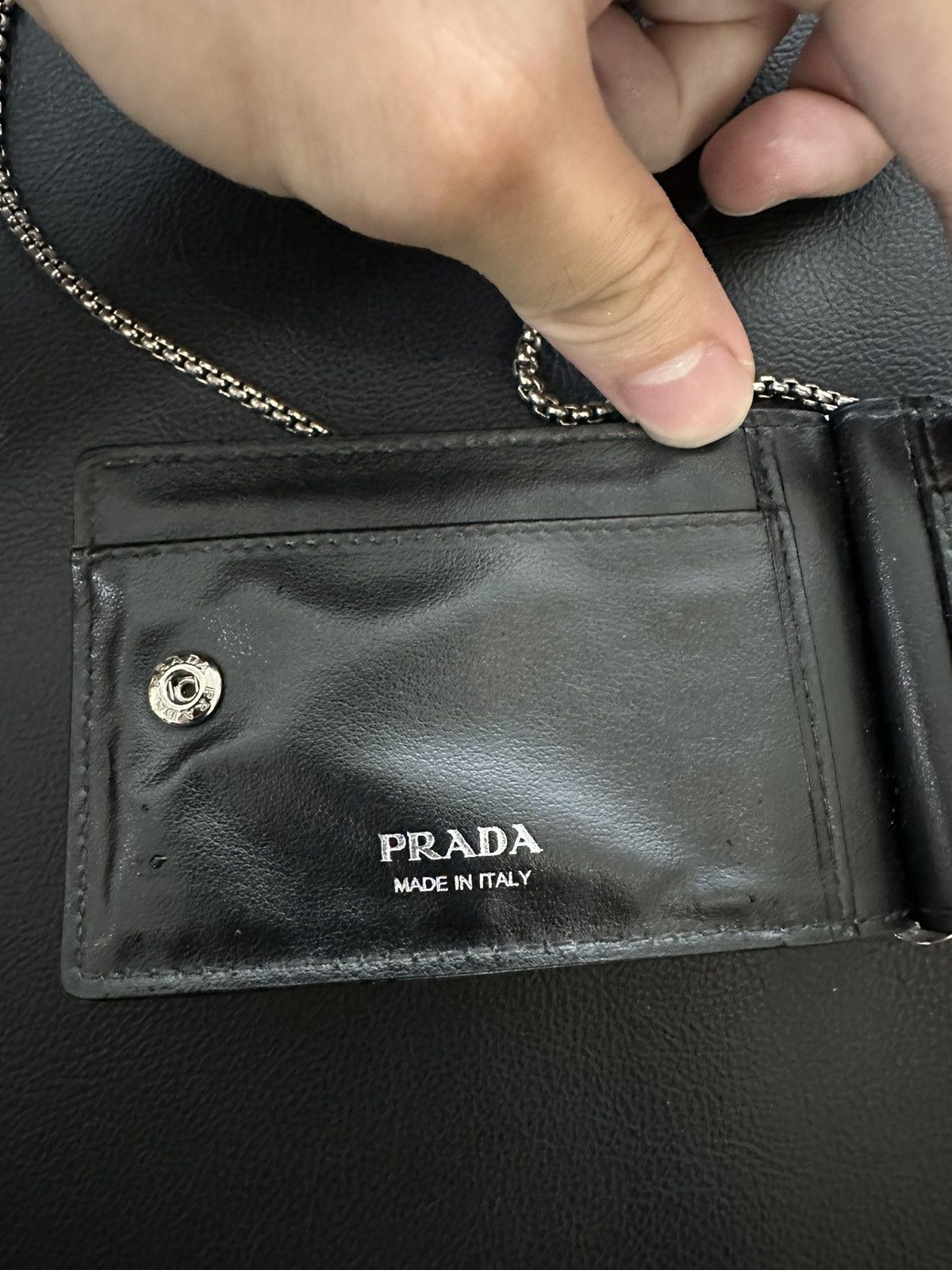 Prada PRADA Credit Card Holder Wallet Leather Size ONE SIZE - 4 Thumbnail