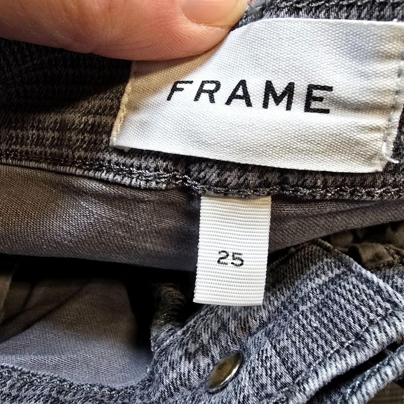 Frame FRAME Jeans Womens Size 25 Gray Plaid DenimHigh Rise Cigarette Ankle Casual Regular Pocket 5-Pocket Womens Boys Girls Mens N/A Size 42" / US 20 - 5 Thumbnail