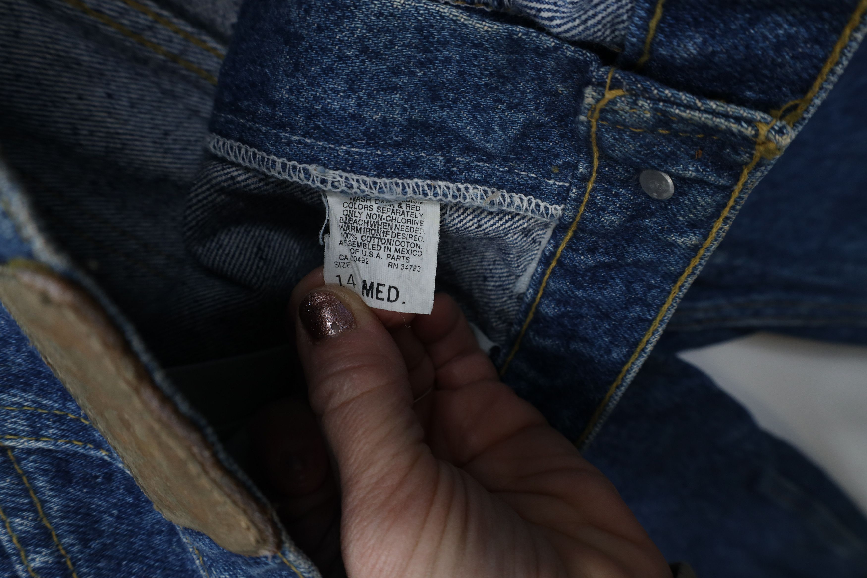 Lee Deadstock Vintage 90s Lee Denim Jeans Blue Pepper Wash USA Size 36" / US 14 / IT 50 - 9 Thumbnail