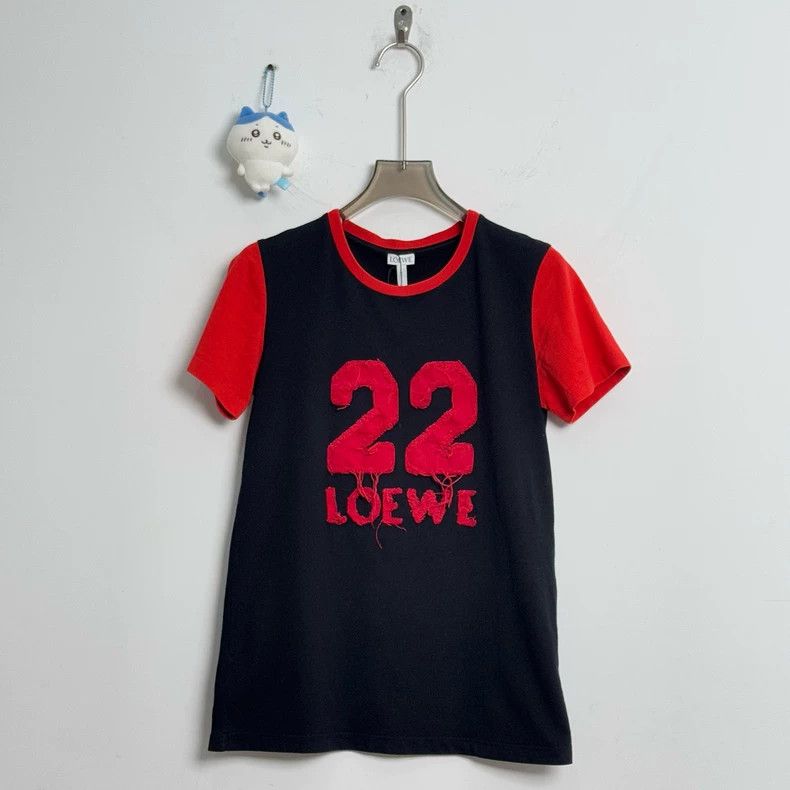 Loewe LOEWE Black and red stitching embroidered logo short sleev Size S / US 4 / IT 40 - 1 Thumbnail