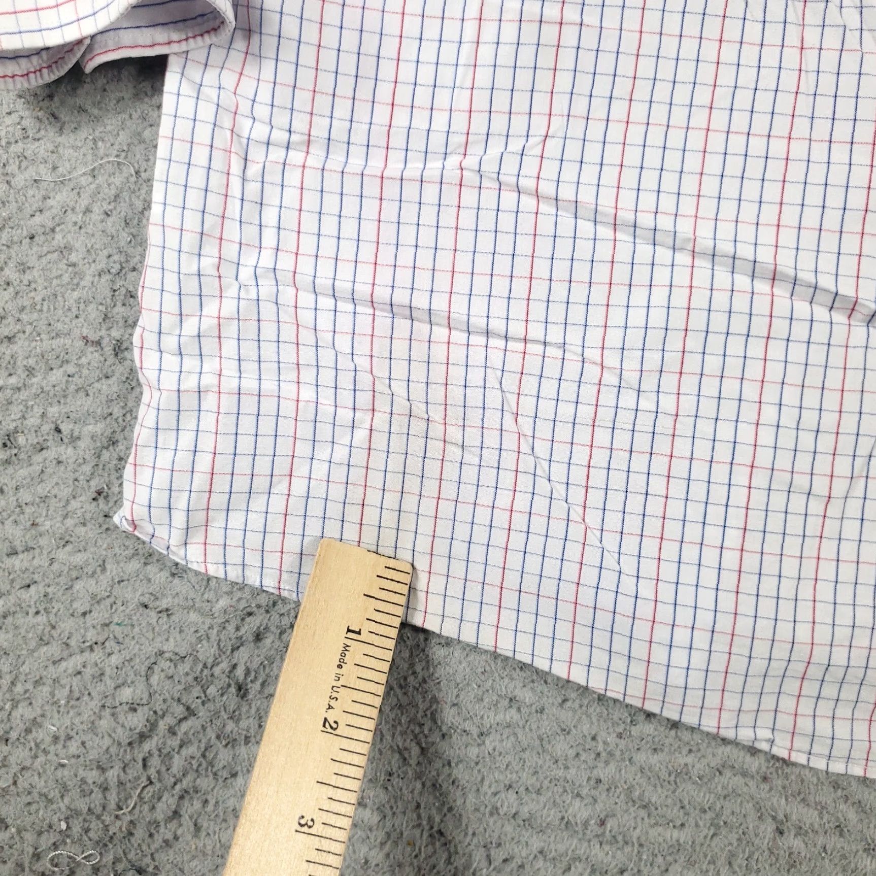 Tommy Hilfiger Tommy Hilfiger Dress Shirt Mens 16 Blue White Check Button Up Long Sleeve Regular Collar Point 100% Cotton Classic American Preppy Mens Size 42R - 6 Thumbnail