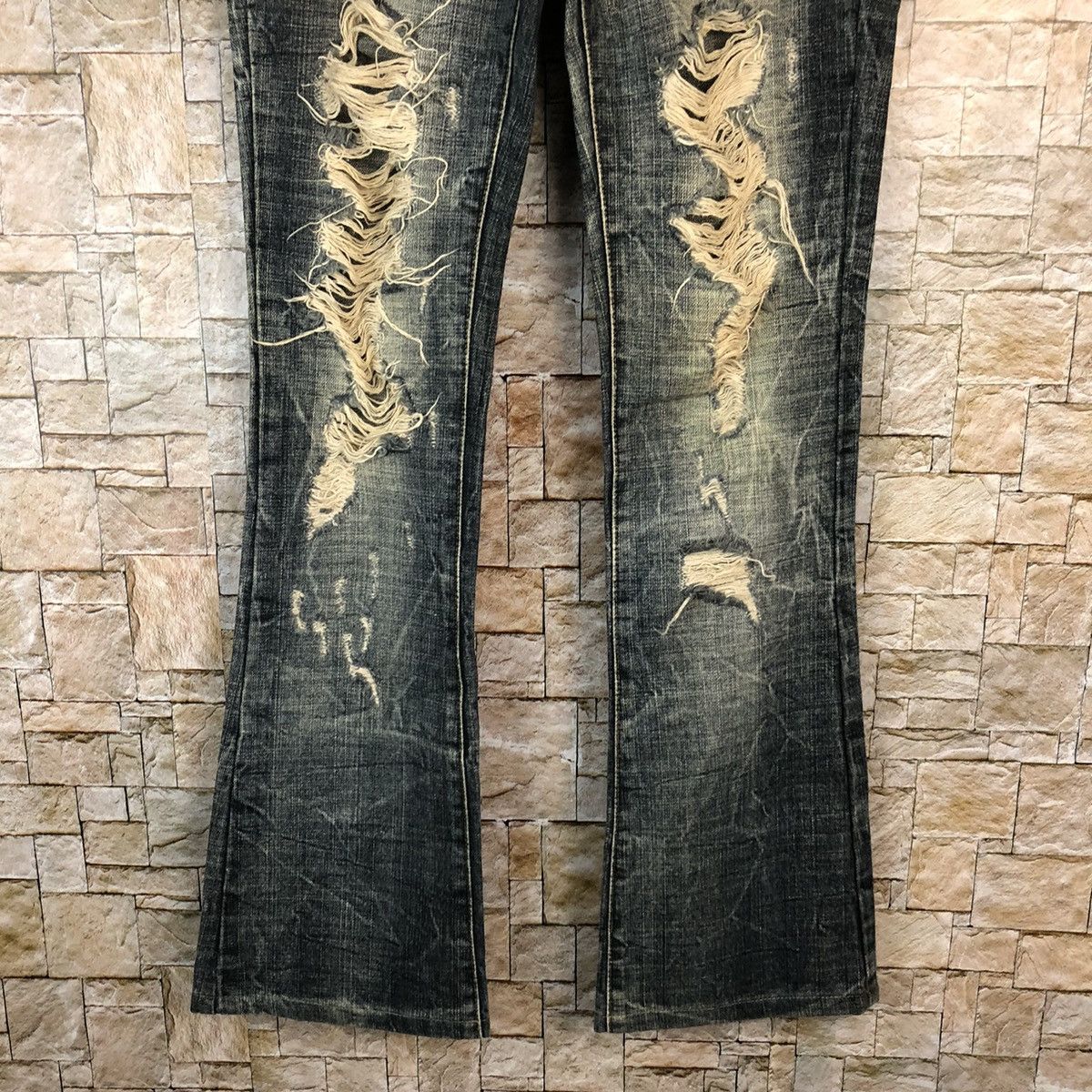 Japanese Brand Maraxia Black Distressed Denim Pants #A1015 Size 27" / US 4 / IT 40 - 6 Thumbnail