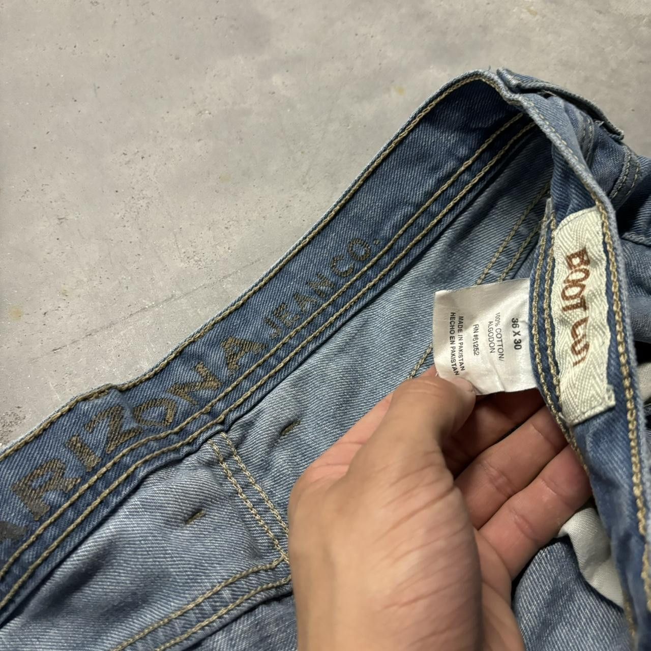 Japanese Brand × Vintage Crazy Vintage Y2K/2000s Faded Light Wash Skater Bootcut Denim Jeans! Size US 36 / EU 52 - 7 Thumbnail